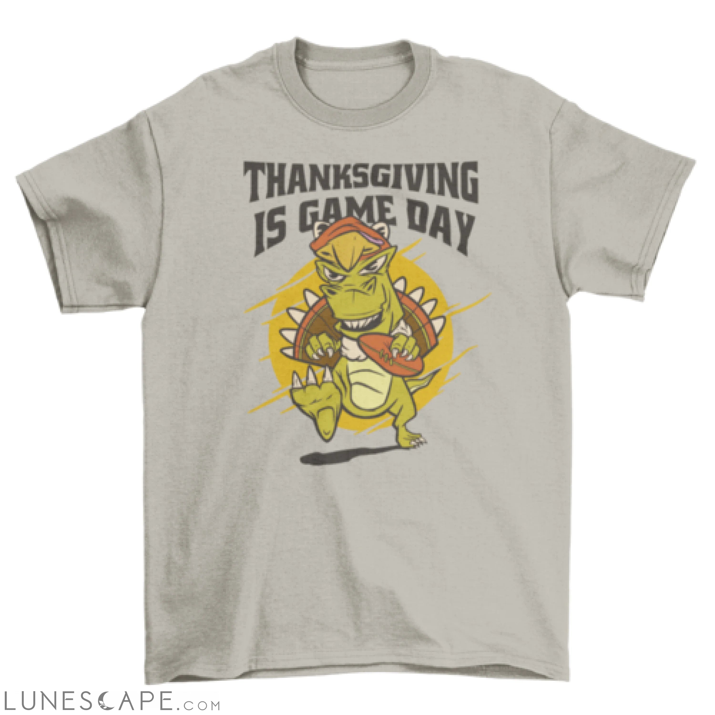 T-rex dinosaur in turkey costume t-shirt LUNESCAPE