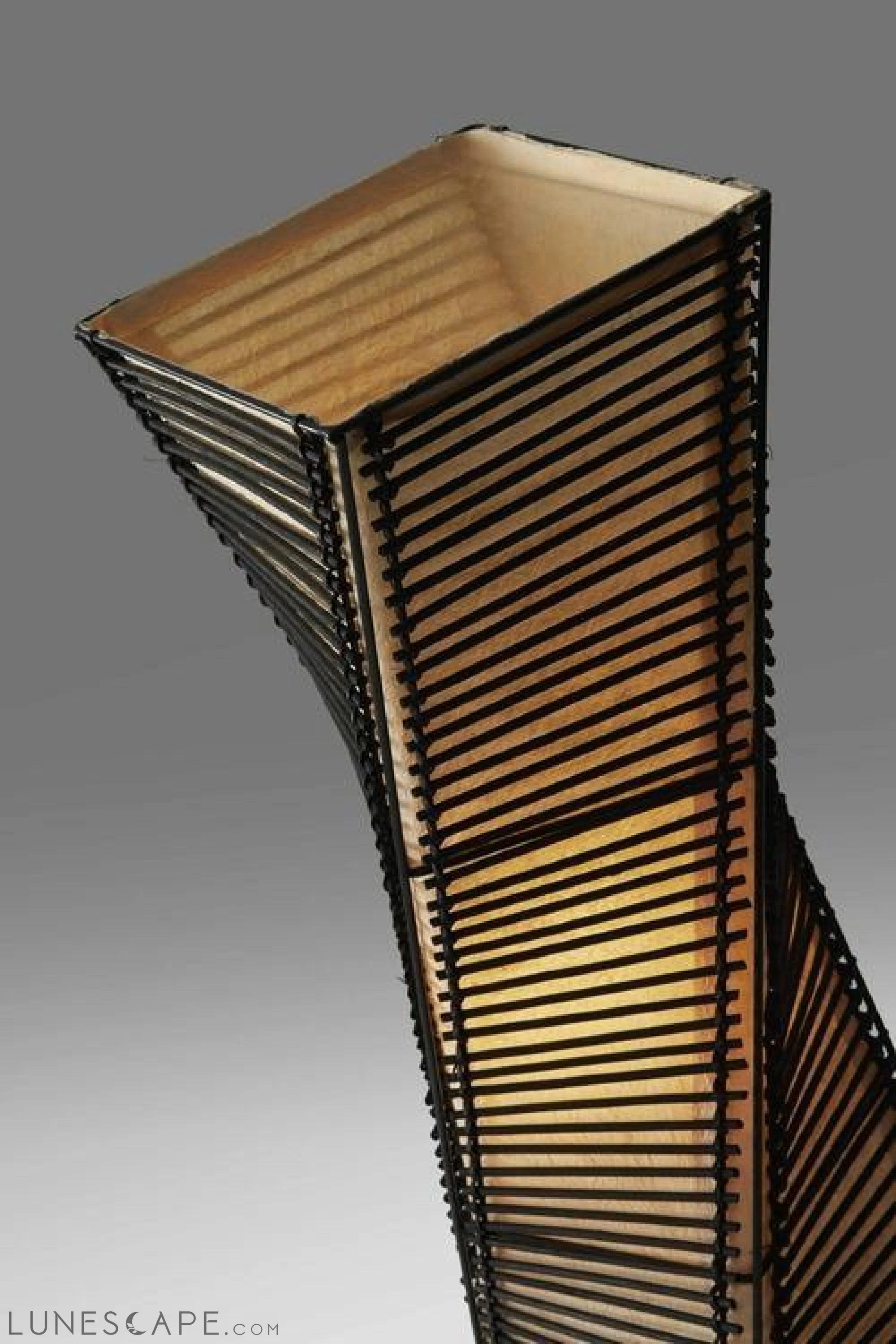 Tall Sculptural Twist Floor Lamp with Black Cane Stick And Natural LUNESCAPE