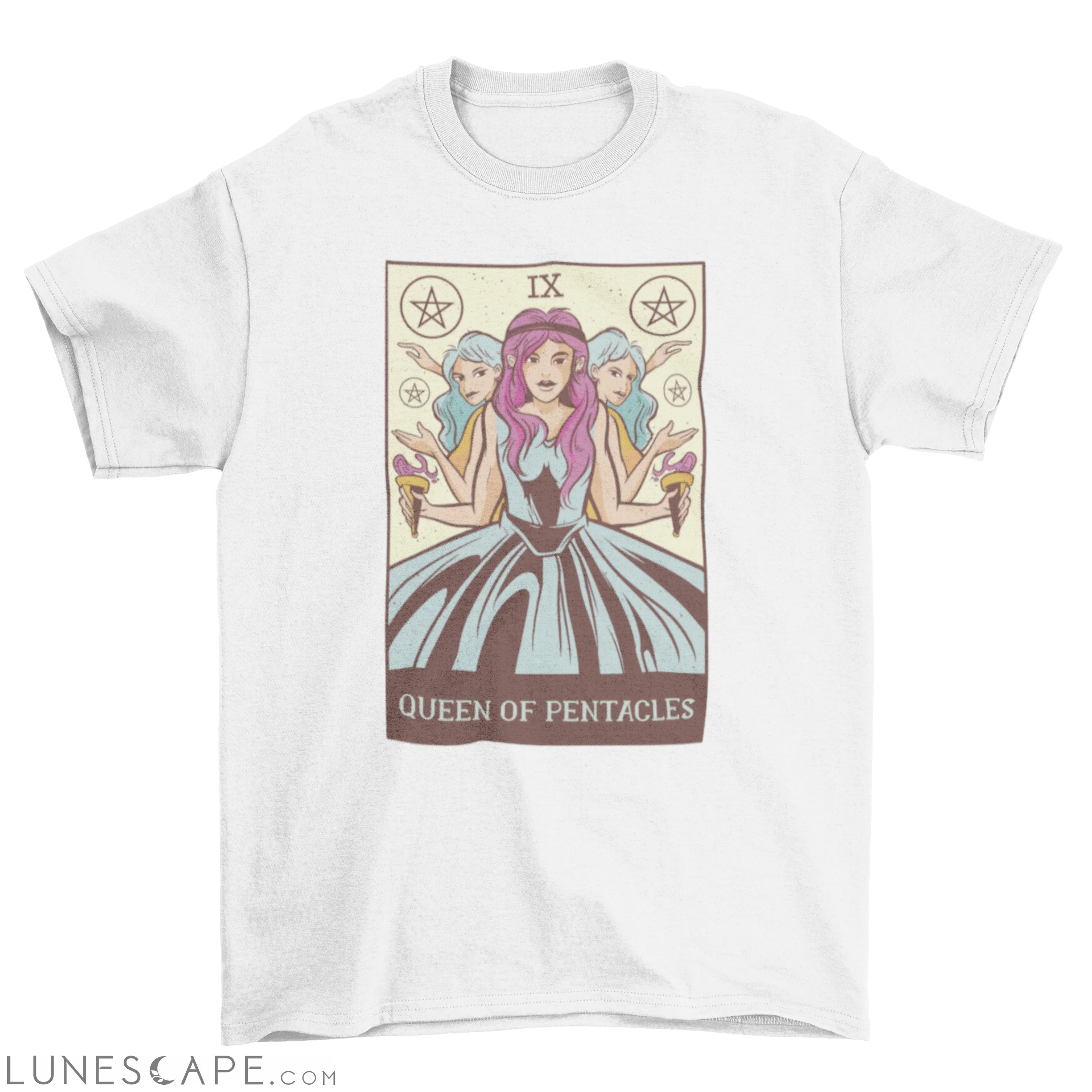 Tarot card queen of pentacles t-shirt LUNESCAPE