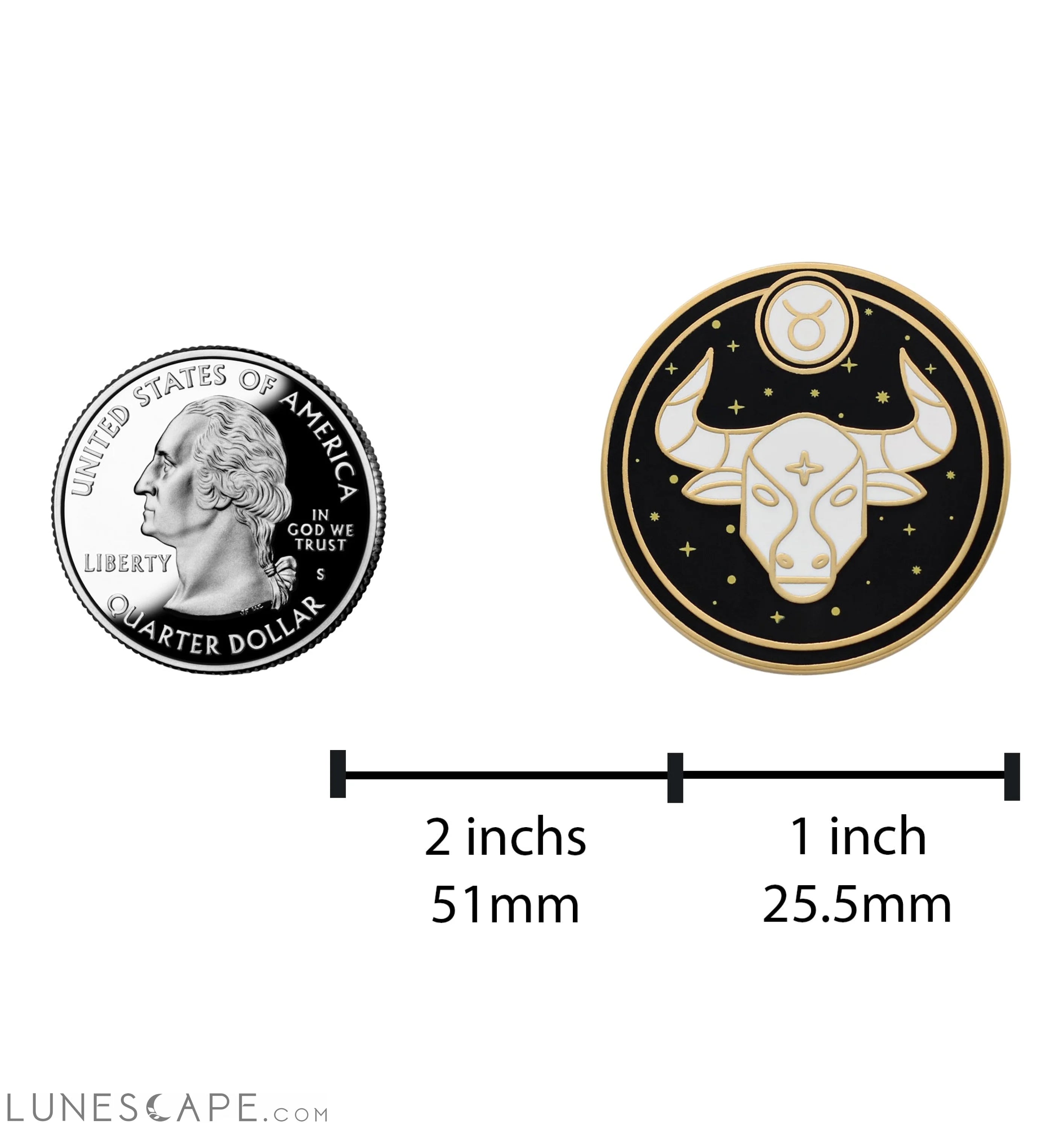 Taurus Zodiac Sign Enamel Pin LUNESCAPE