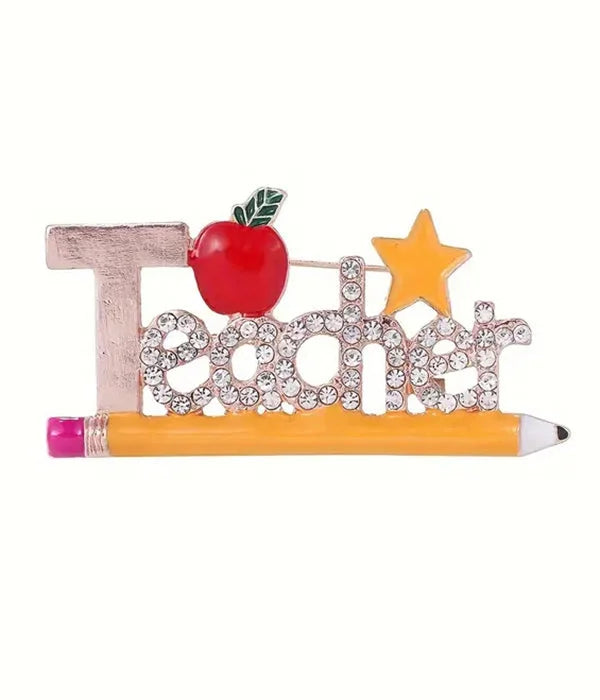 TEACHER THEME PENCIL BROOCH LUNESCAPE