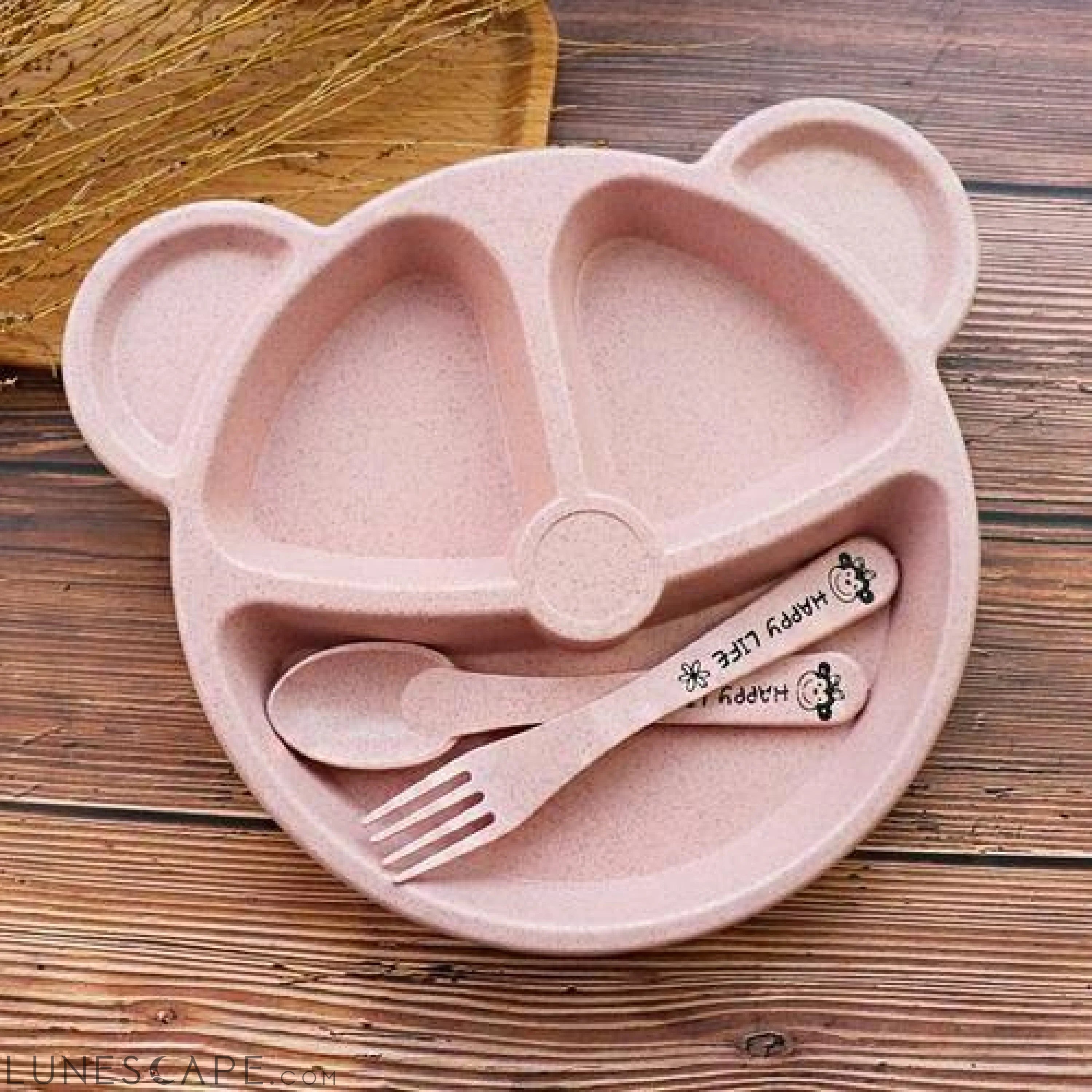 Teddy Bear Baby Plate & Utensils LUNESCAPE