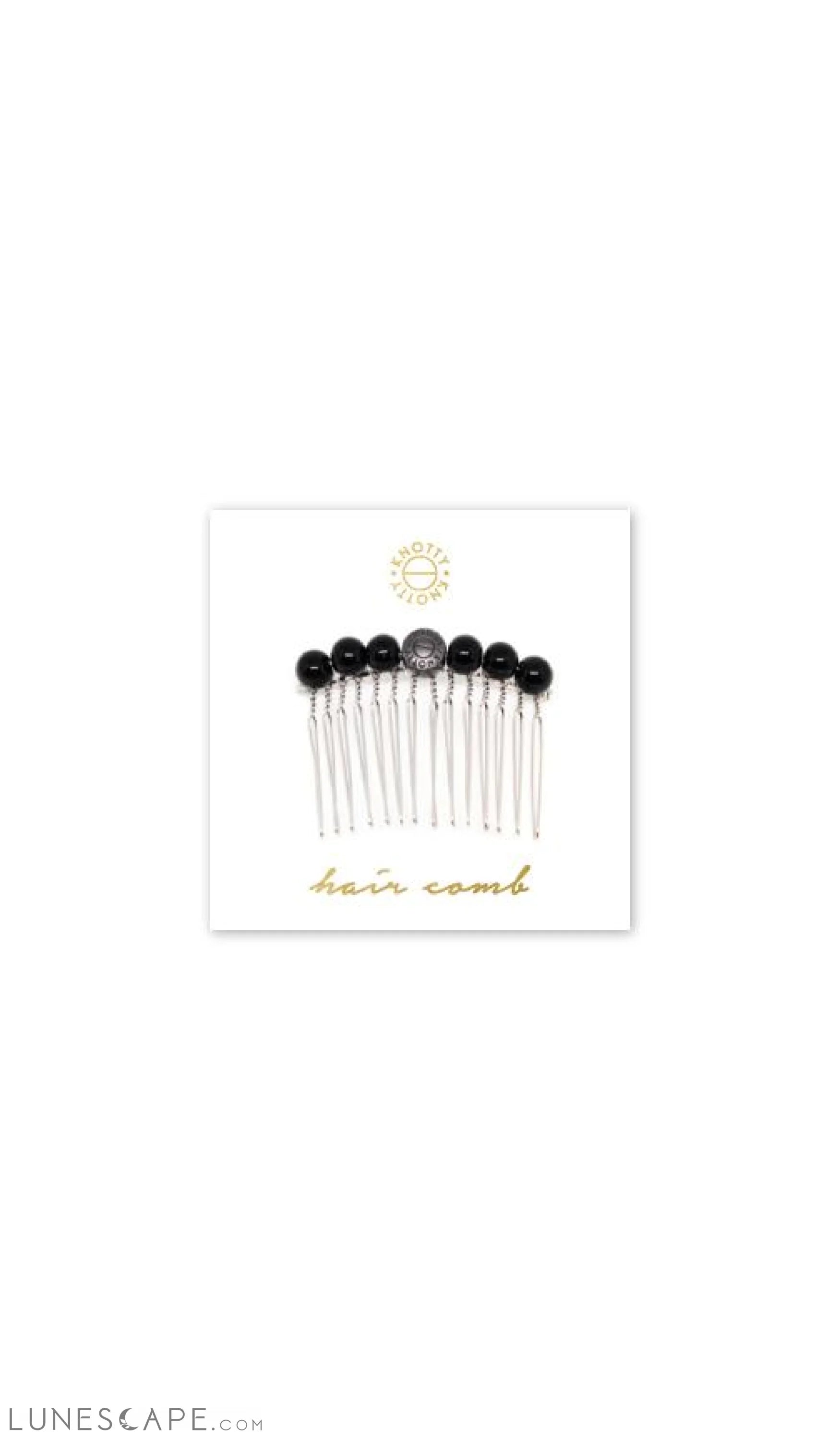 Tessa Hair Comb | Black Onyx/Rhodium LUNESCAPE
