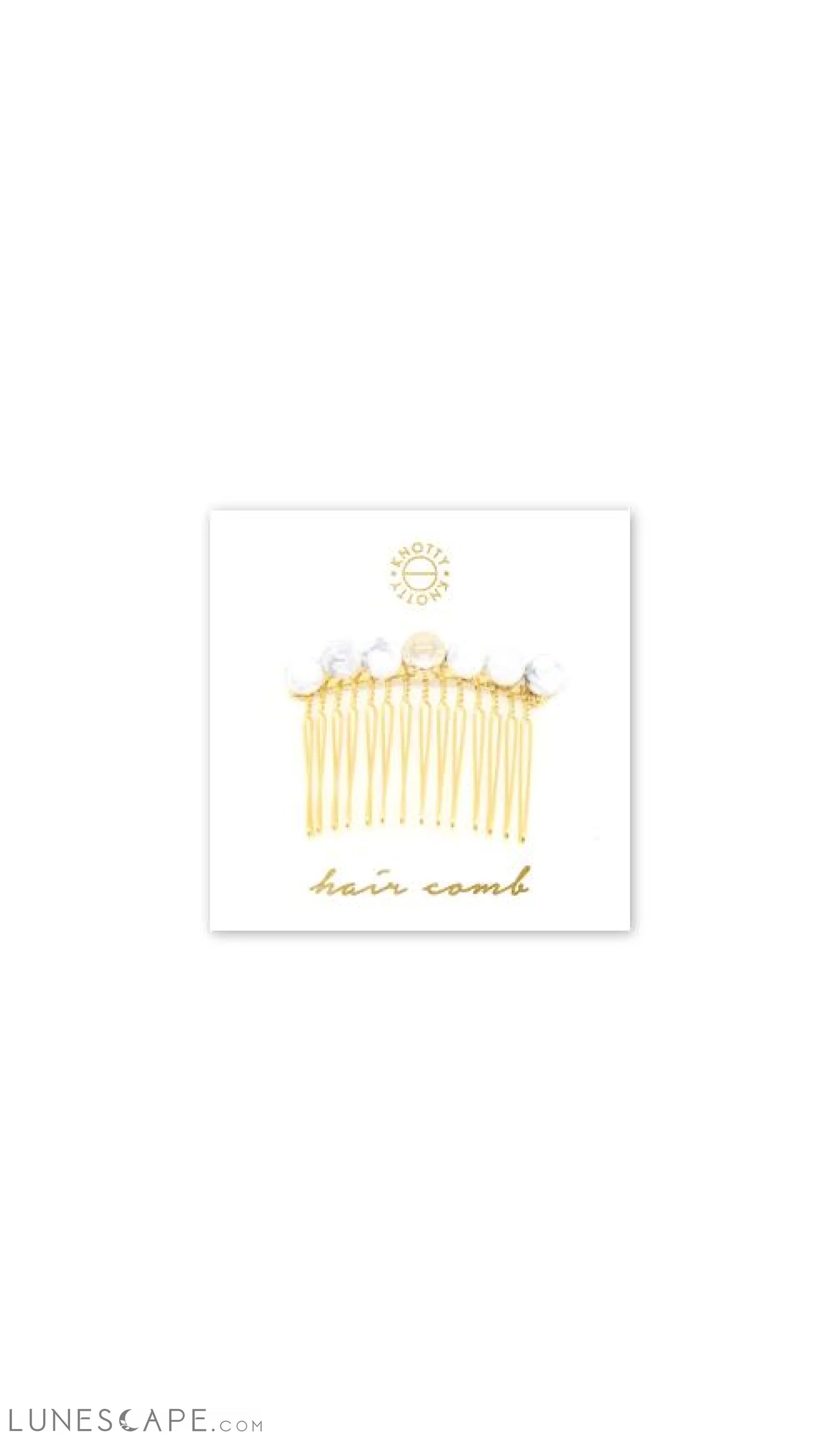 Tessa Hair Comb | White Howlite/Gold LUNESCAPE