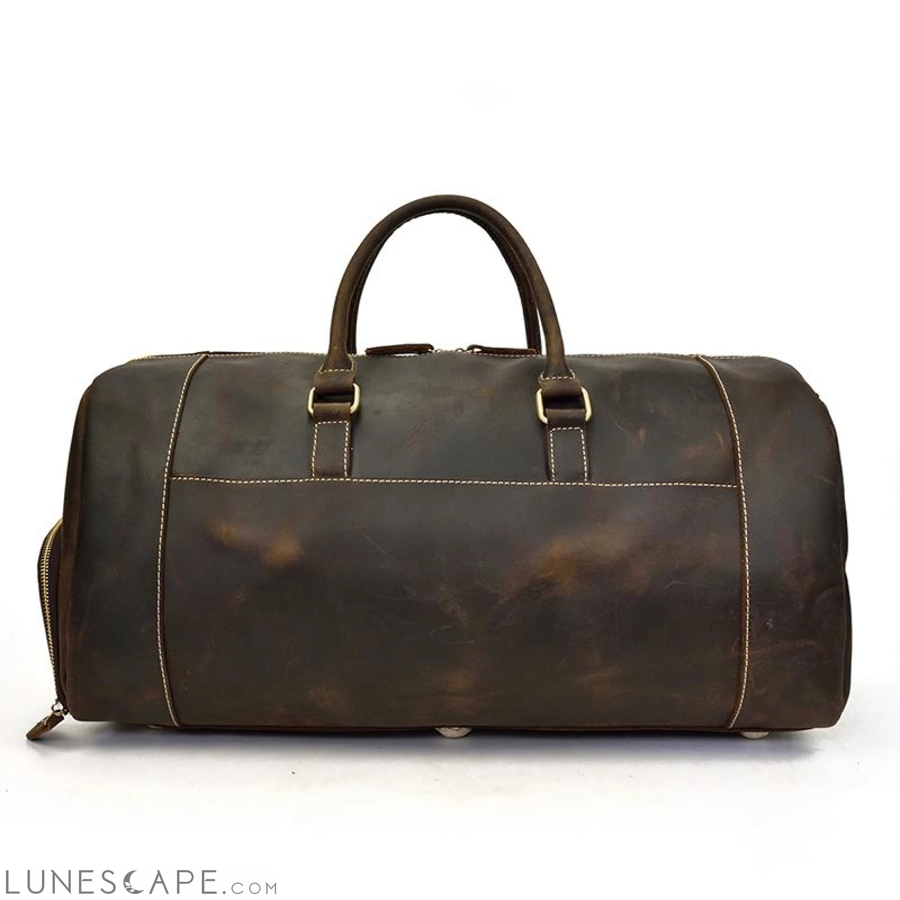 The Bard Weekender | Handmade Leather Duffle Bag LUNESCAPE