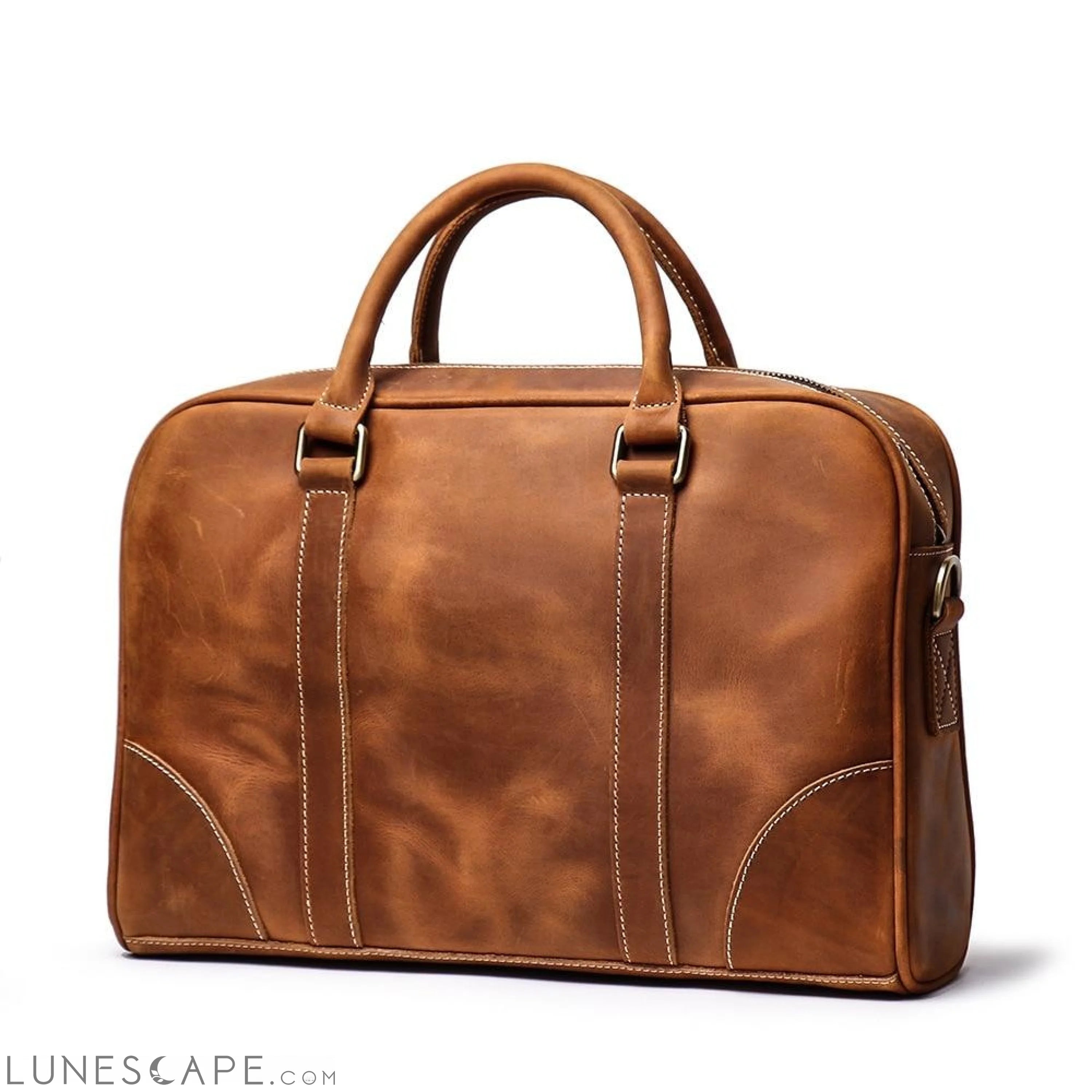 The Bjorn Leather Laptop Bag | Vintage Leather Briefcase LUNESCAPE