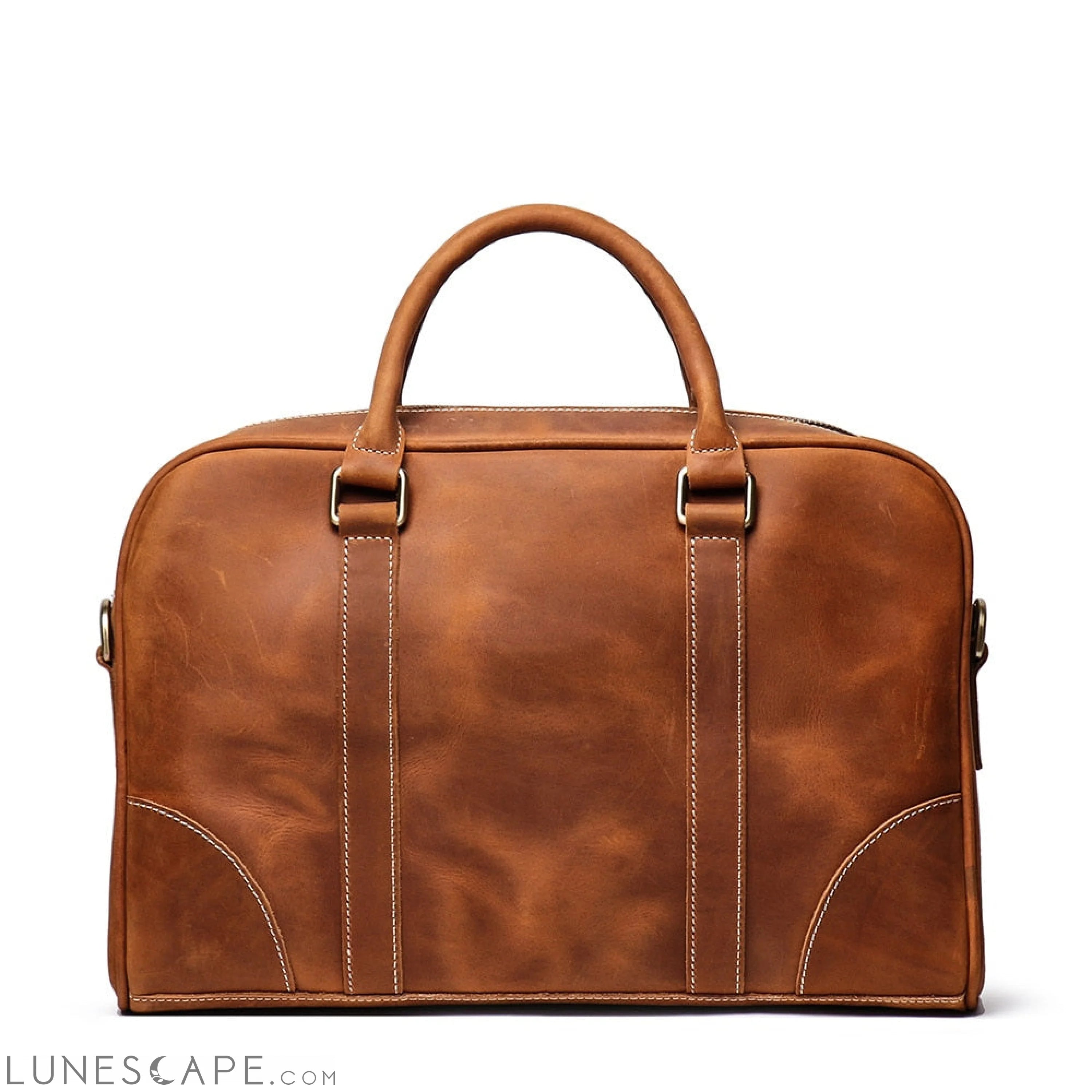 The Bjorn Leather Laptop Bag | Vintage Leather Briefcase LUNESCAPE