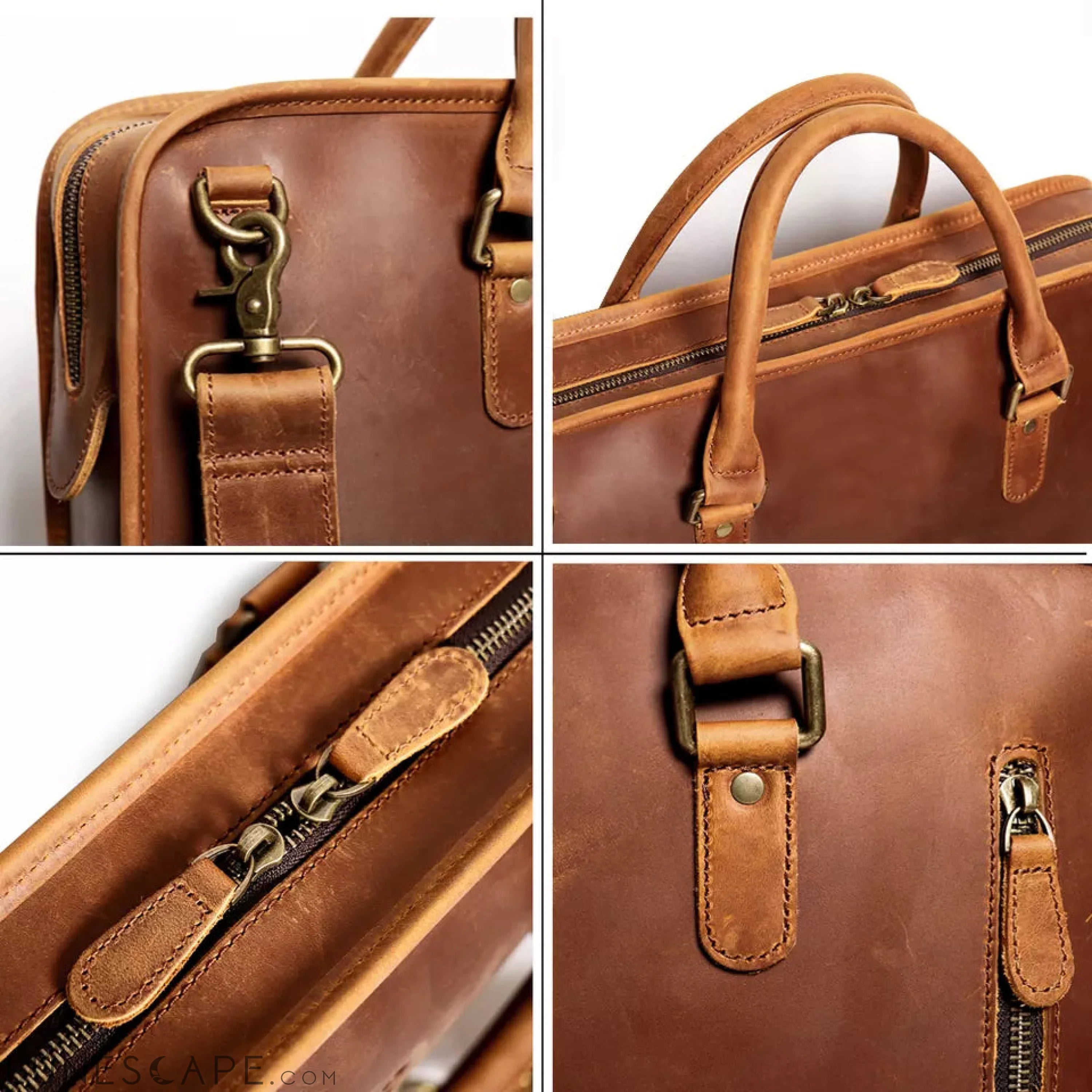 The Hemming Leather Laptop Bag | Vintage Leather Briefcase LUNESCAPE