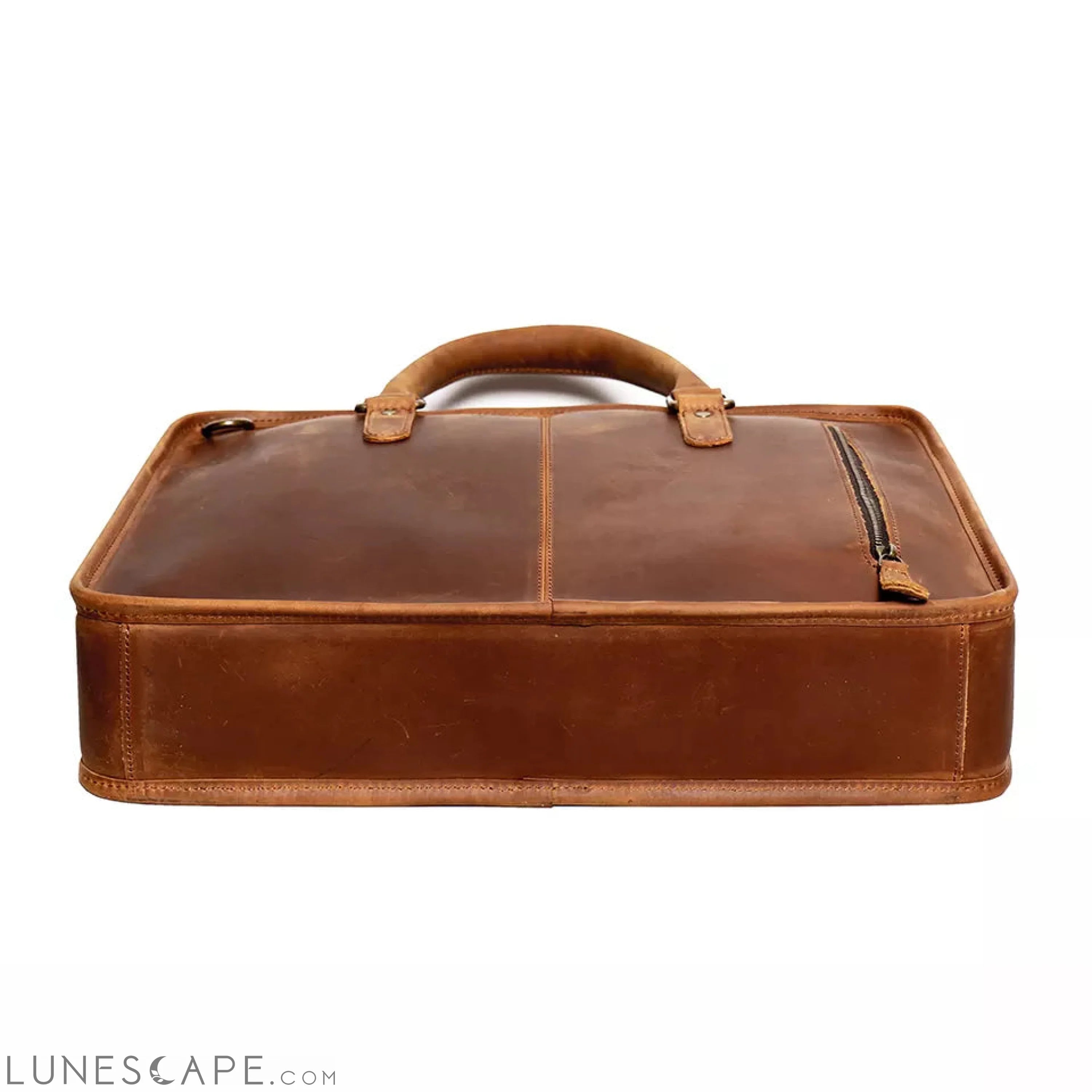 The Hemming Leather Laptop Bag | Vintage Leather Briefcase LUNESCAPE