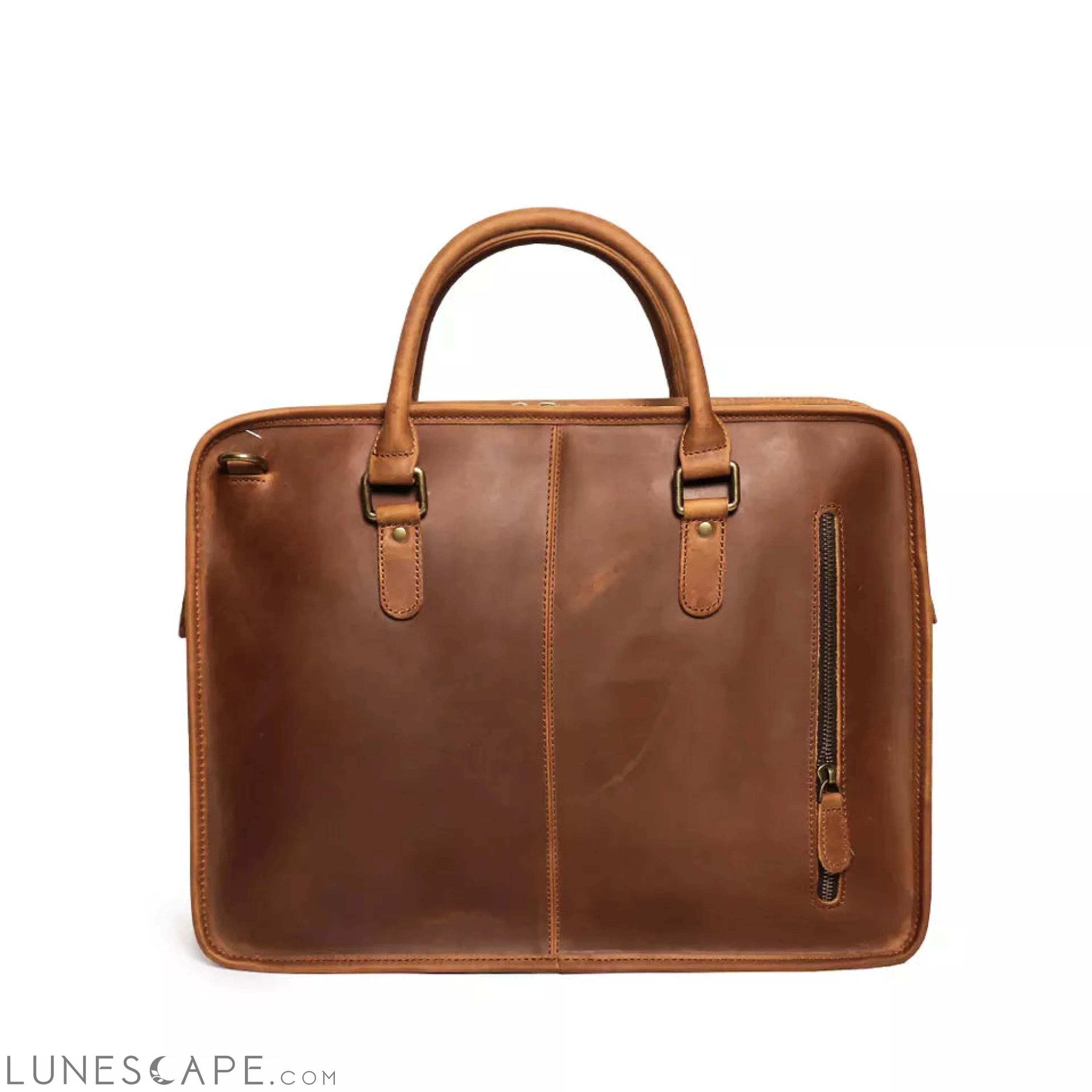 The Hemming Leather Laptop Bag | Vintage Leather Briefcase LUNESCAPE