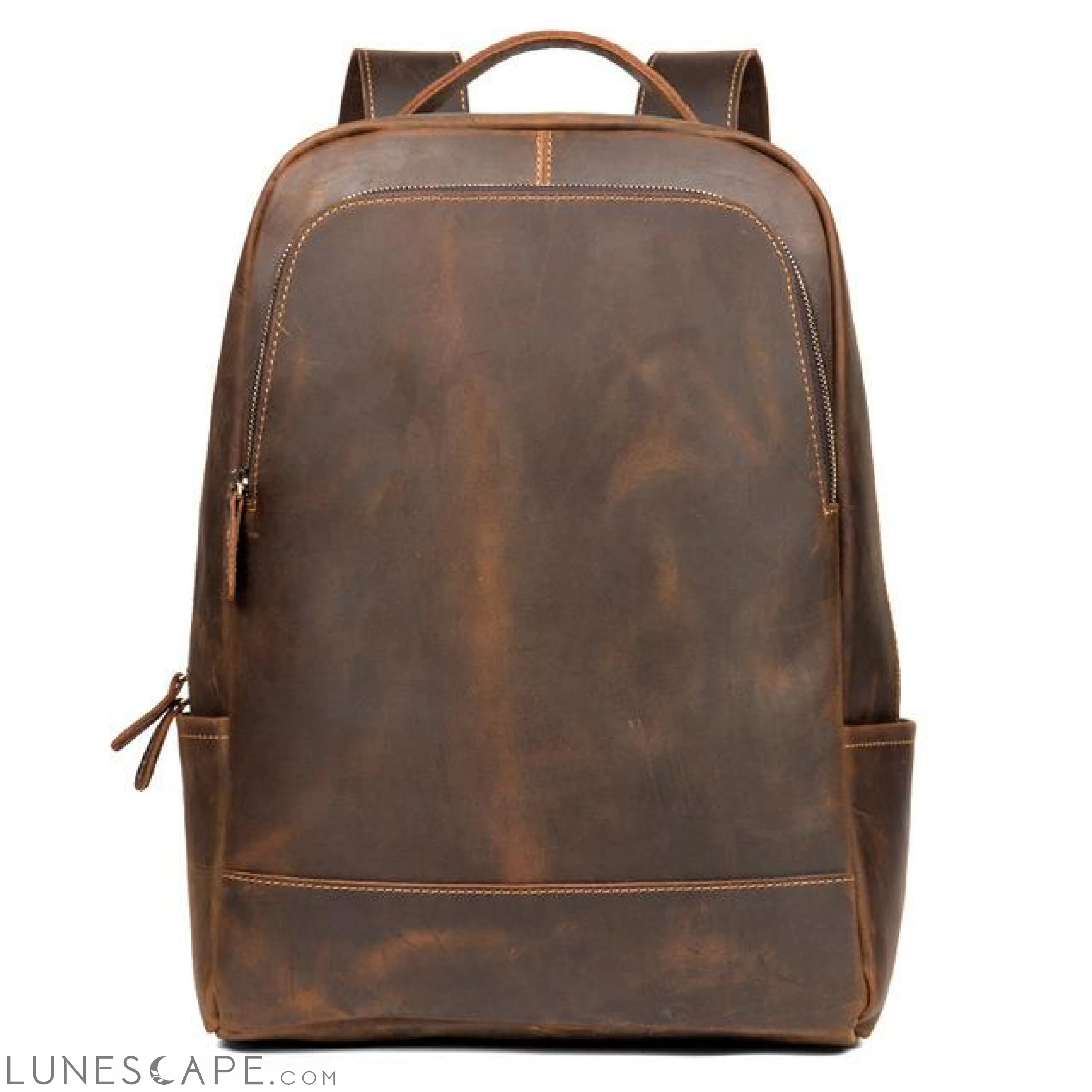 The Vernon Backpack | Genuine Vintage Leather Minimalist Backpack LUNESCAPE