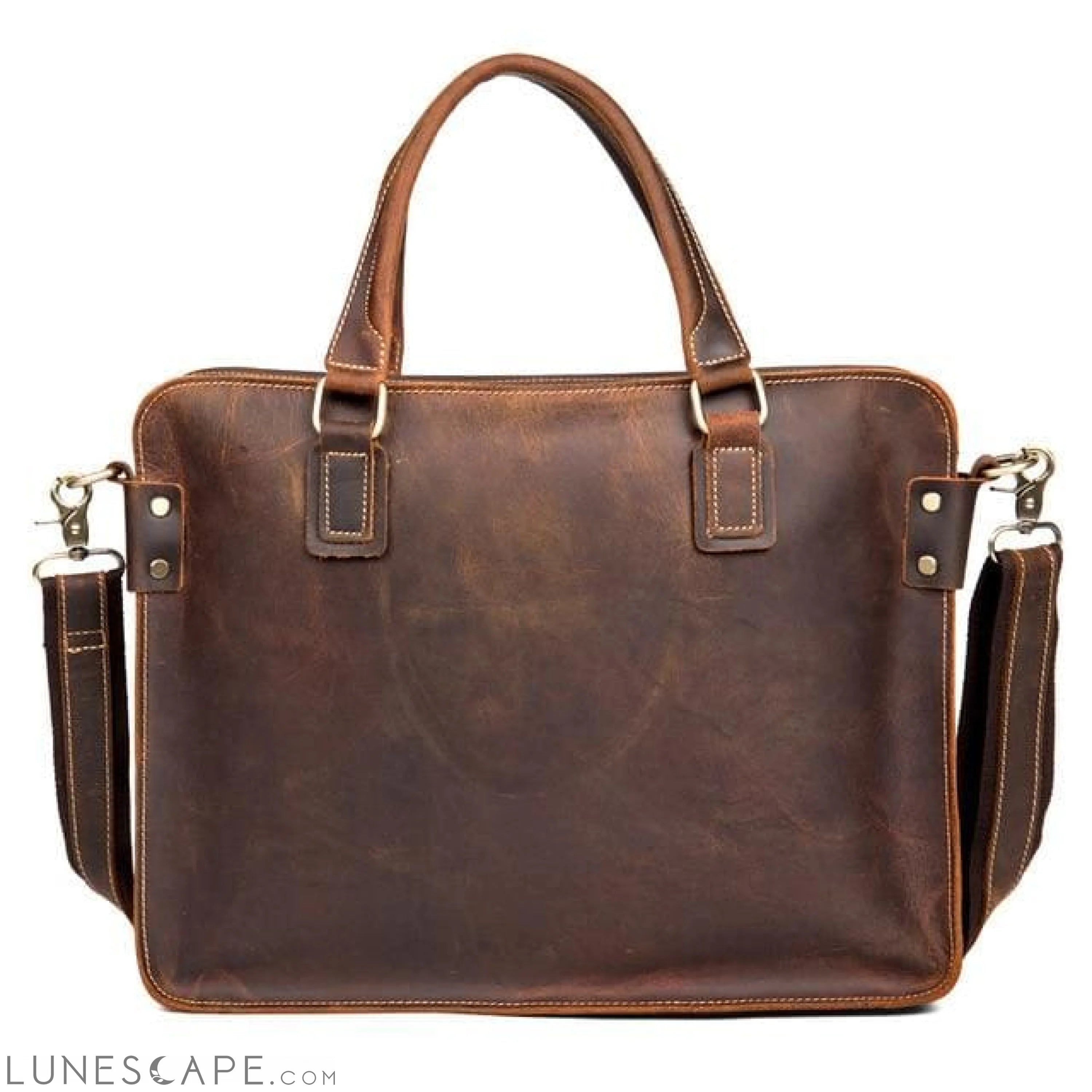 The Viggo Briefcase | Genuine Leather Messenger Bag LUNESCAPE