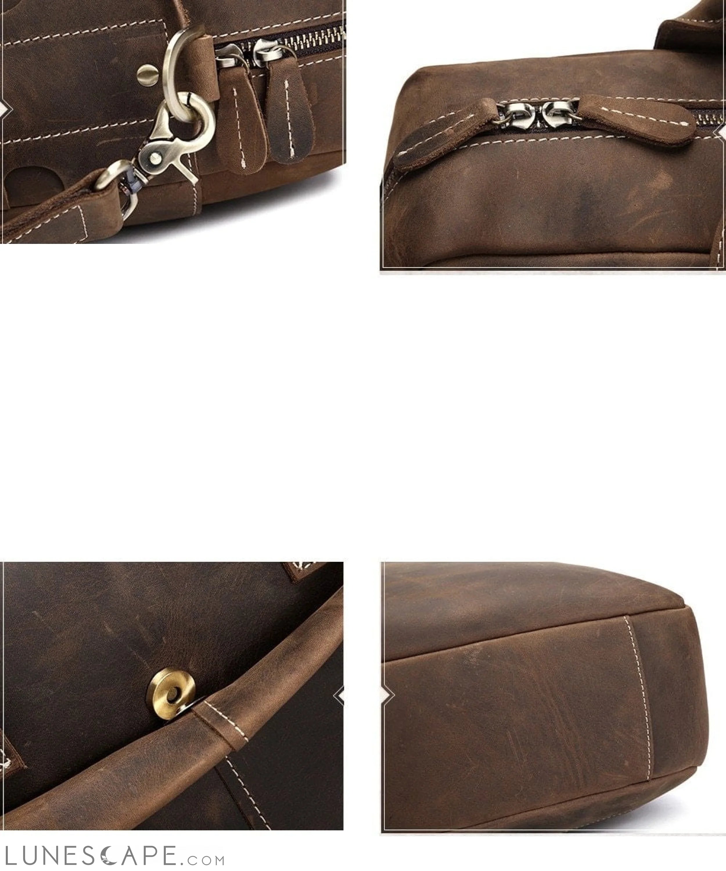 The Welch Briefcase | Vintage Leather Messenger Bag LUNESCAPE