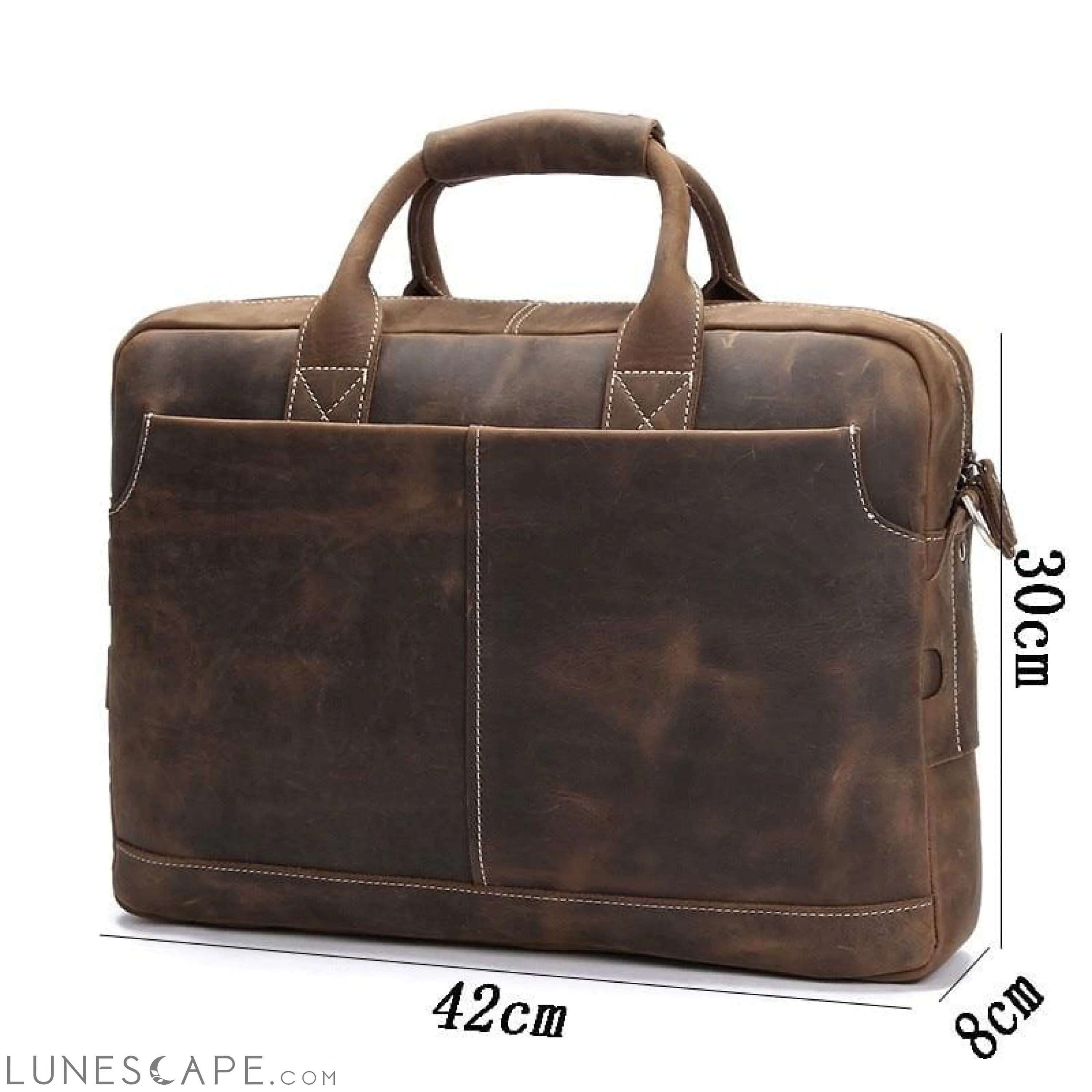The Welch Briefcase | Vintage Leather Messenger Bag LUNESCAPE
