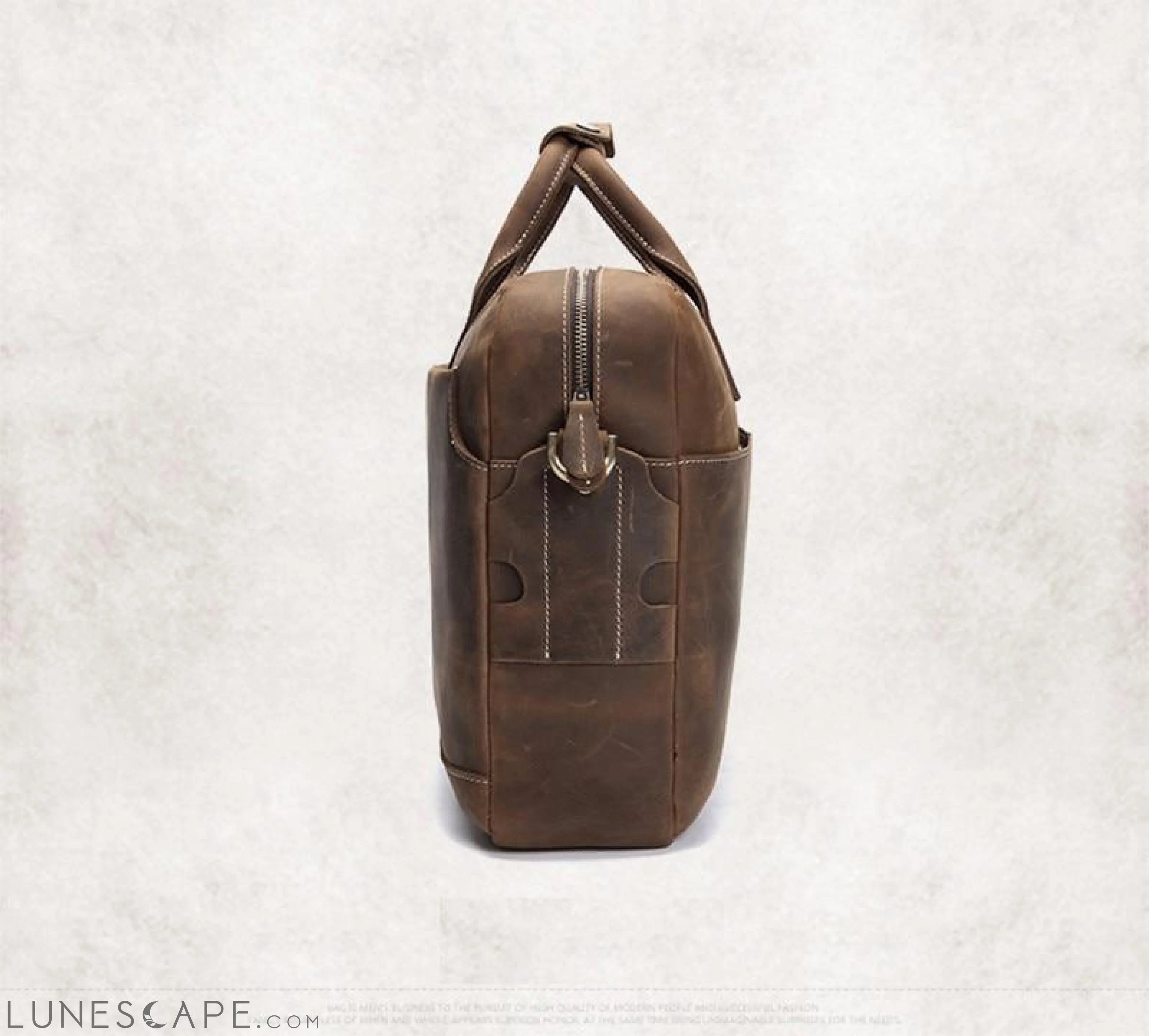 The Welch Briefcase | Vintage Leather Messenger Bag LUNESCAPE