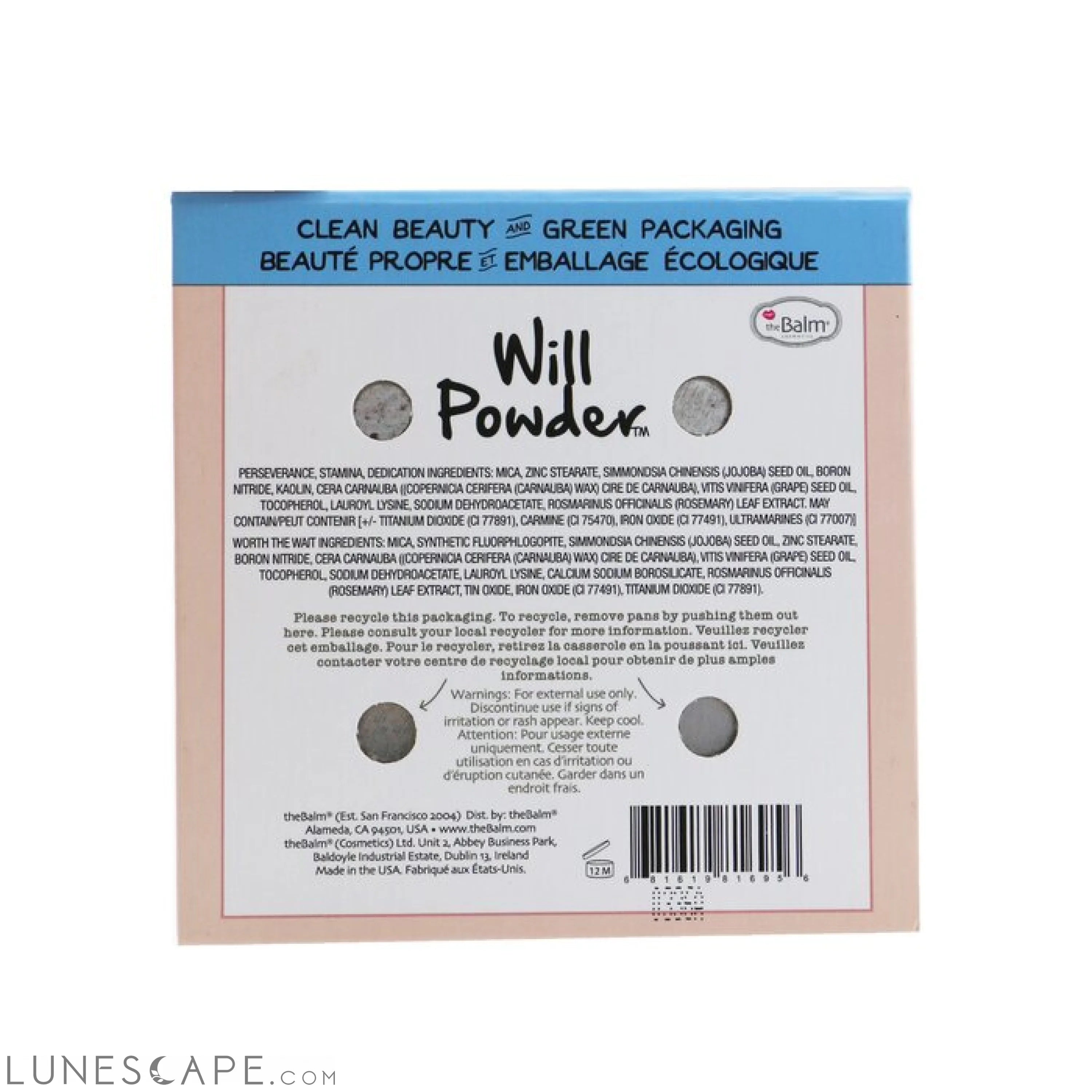 THEBALM - Will Powder Blush Quad (4x Blush) LUNESCAPE