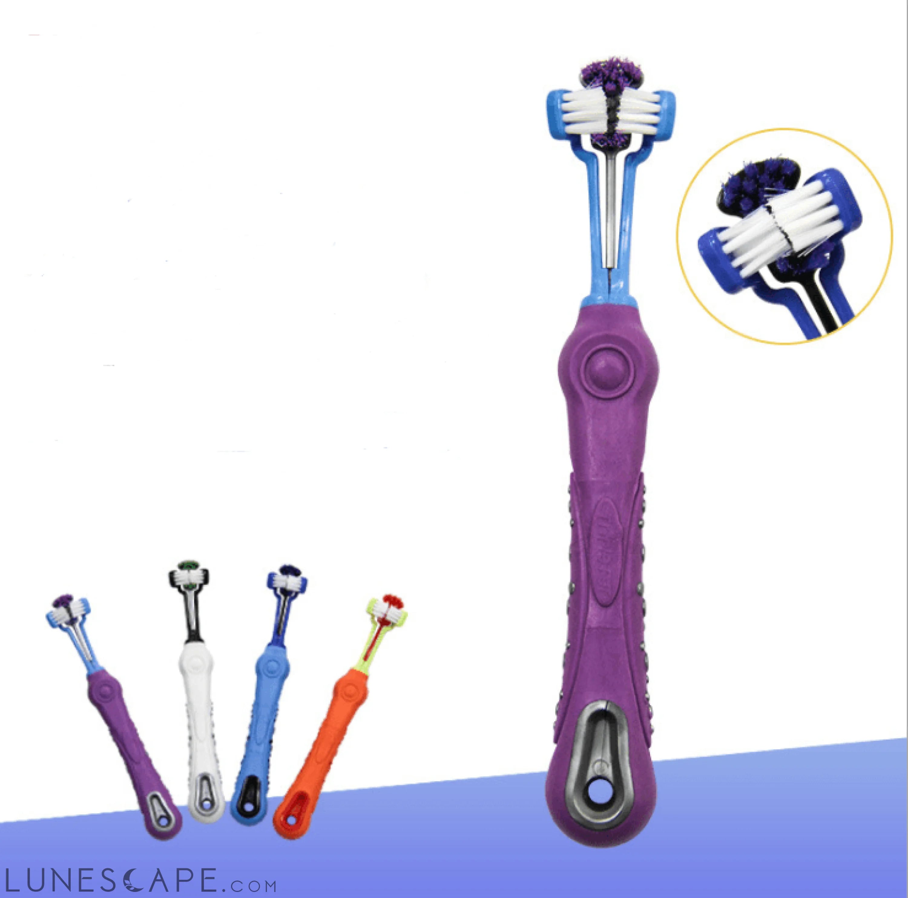 Three-Sided Pet Toothbrush LUNESCAPE