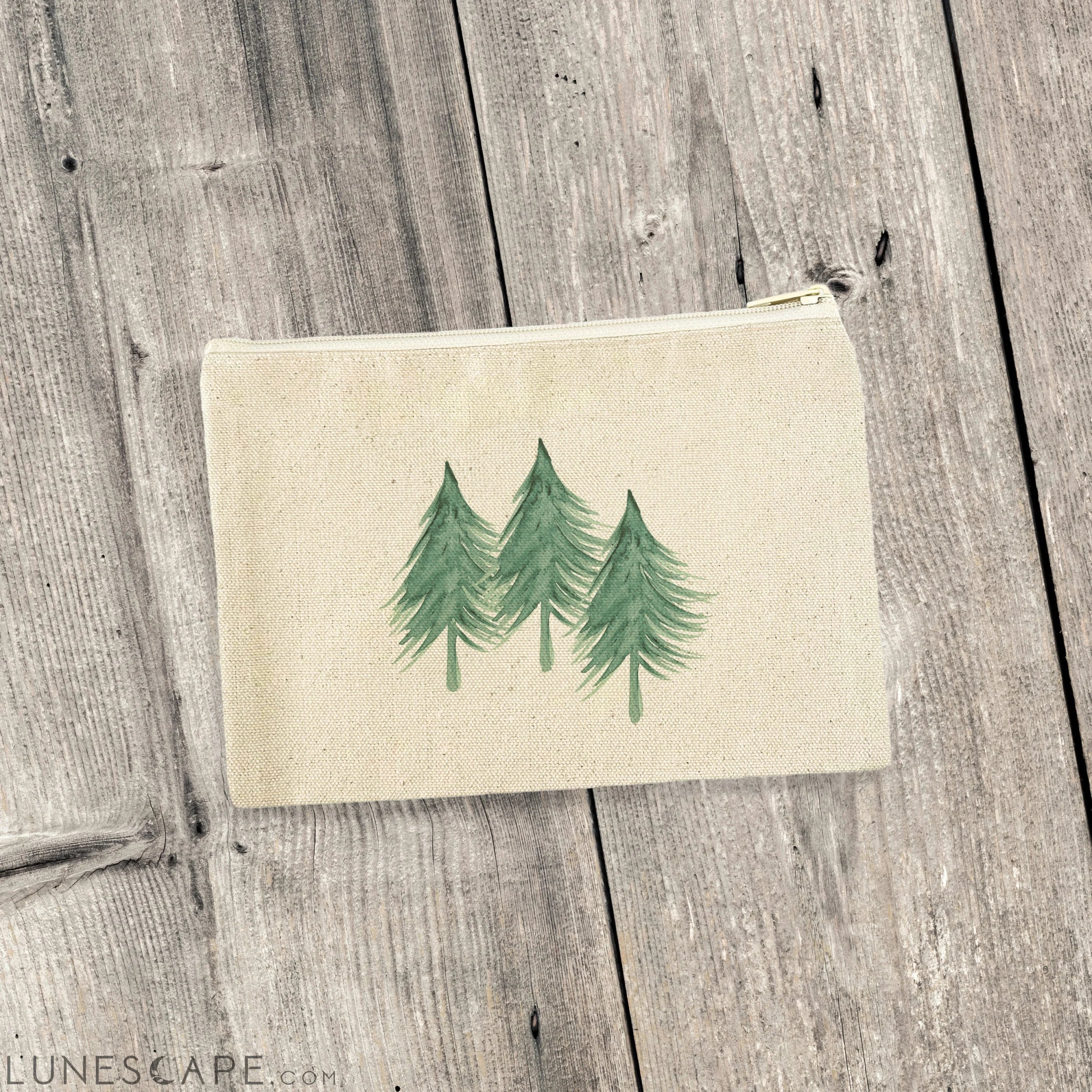 Three Trees - Canvas Zipper Pouch LUNESCAPE