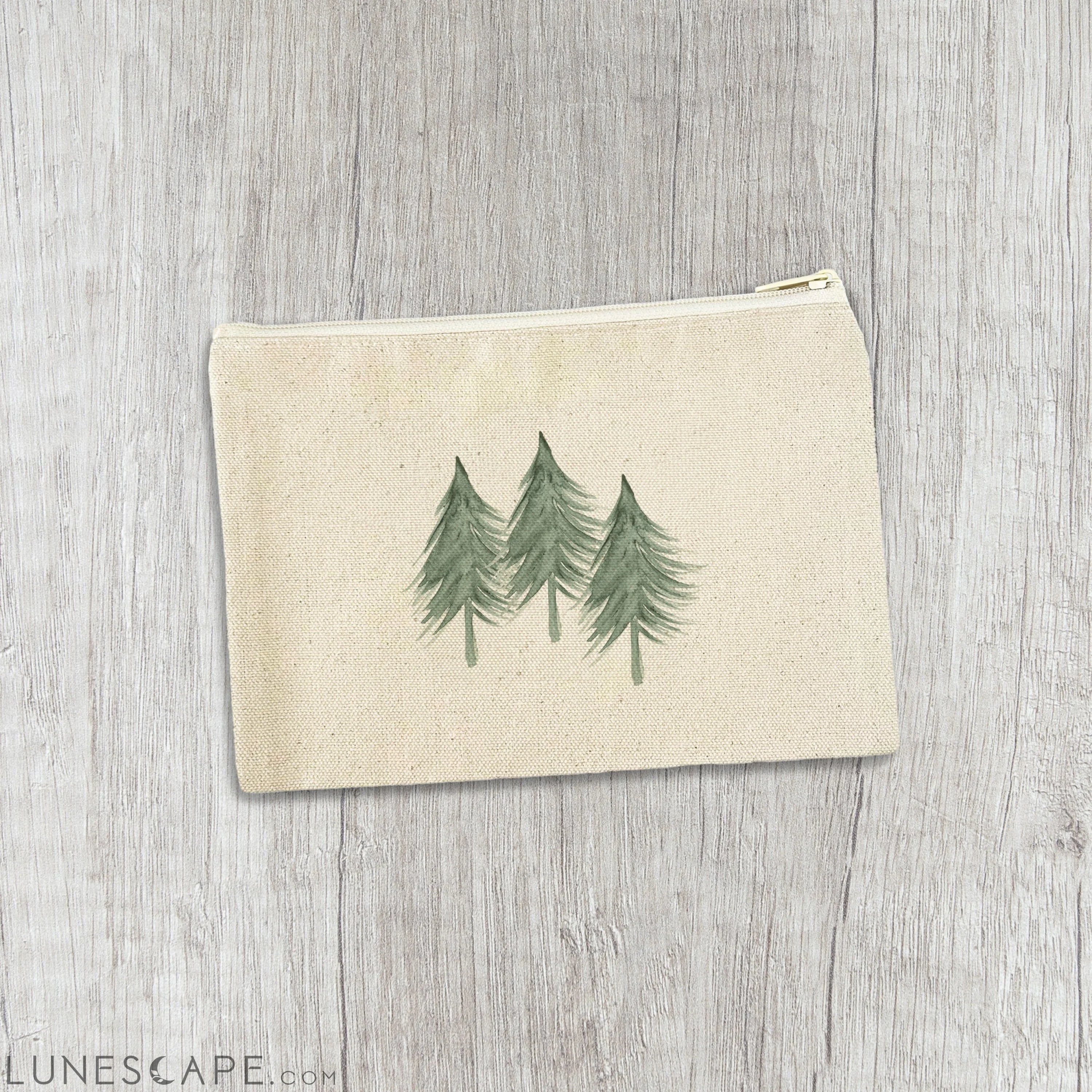 Three Trees - Canvas Zipper Pouch LUNESCAPE