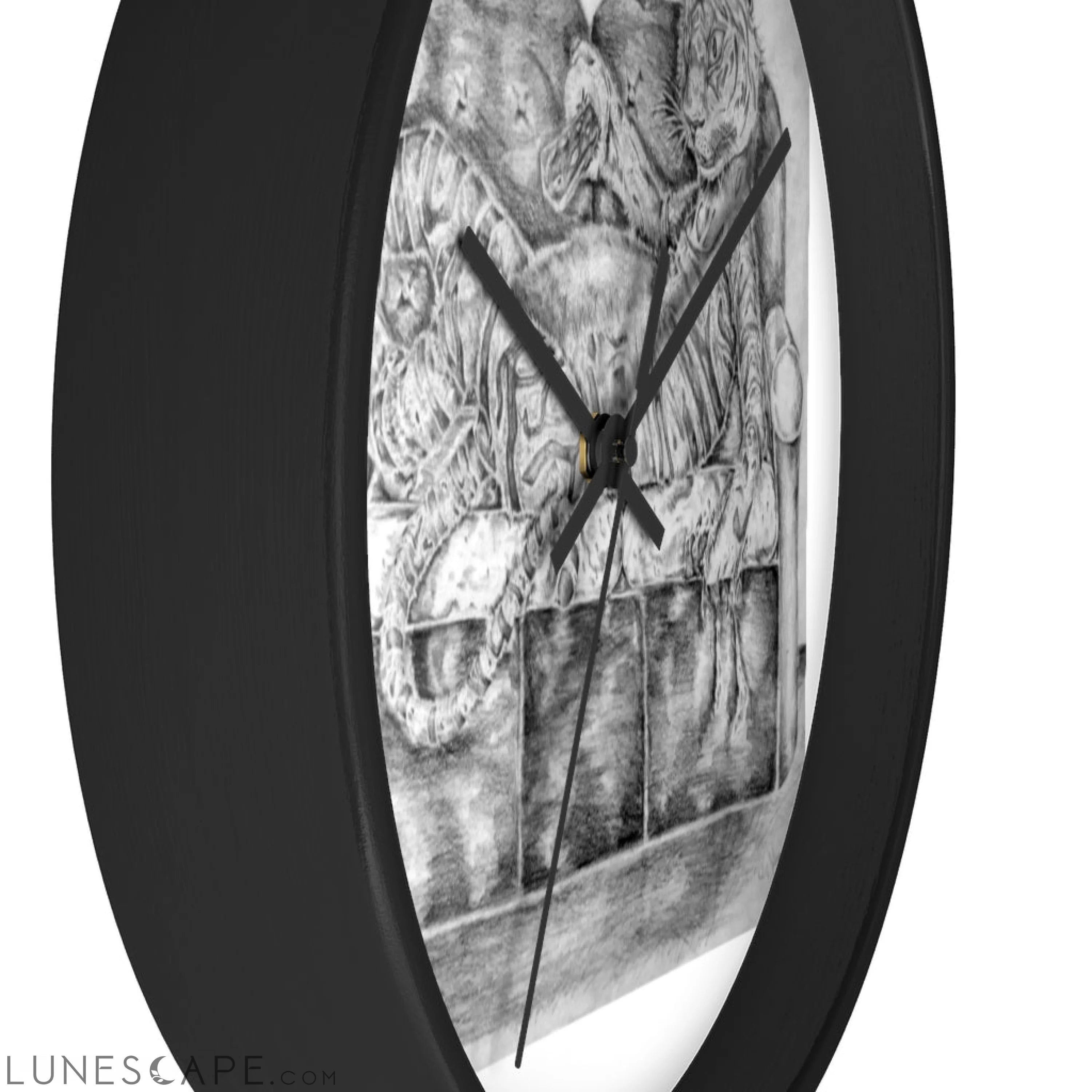 Tiger on a Couch Wall clock LUNESCAPE
