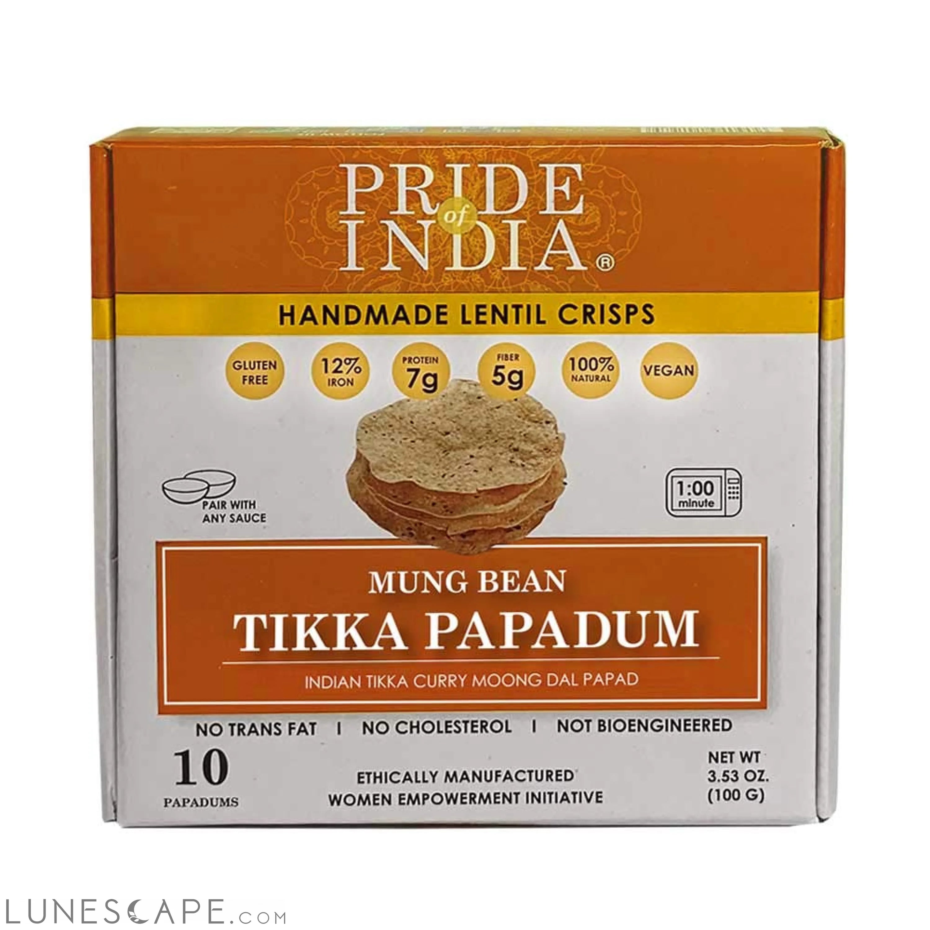 TIKKA CURRY MUNG BEAN PAPADUM LENTIL CRISP LUNESCAPE