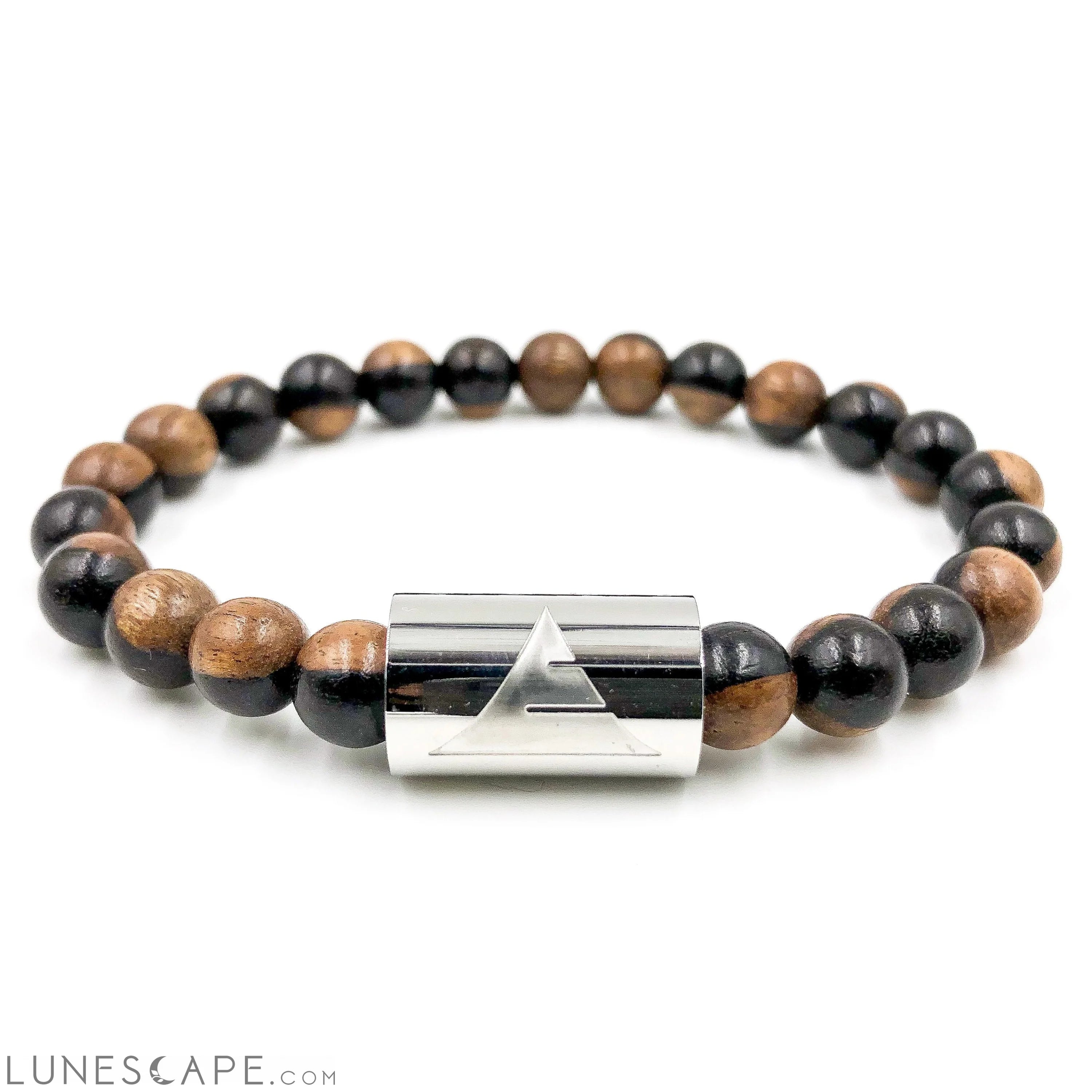 Timber - Brown & Black Sandalwood Bracelet LUNESCAPE
