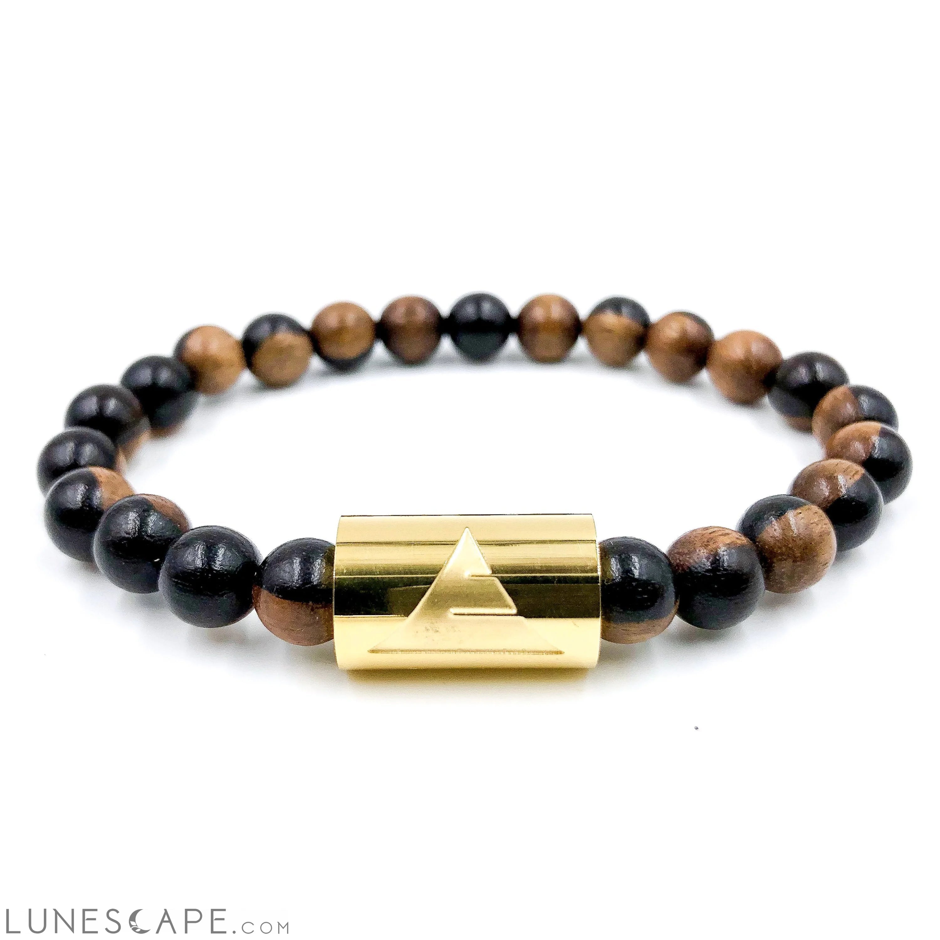 Timber - Brown & Black Sandalwood Bracelet LUNESCAPE