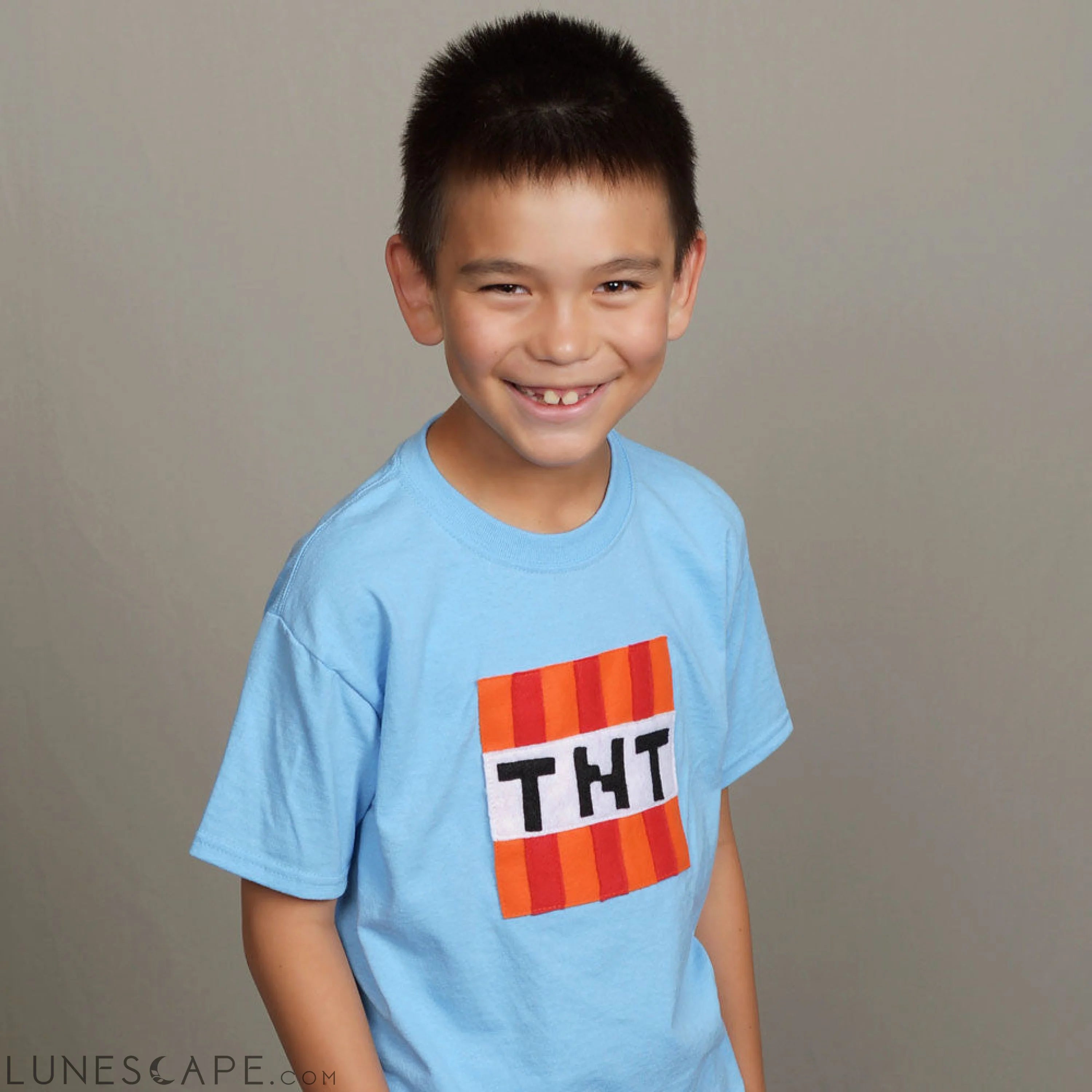 TNT - Minecraft Inspired - Kids Light Blue T-Shirt LUNESCAPE
