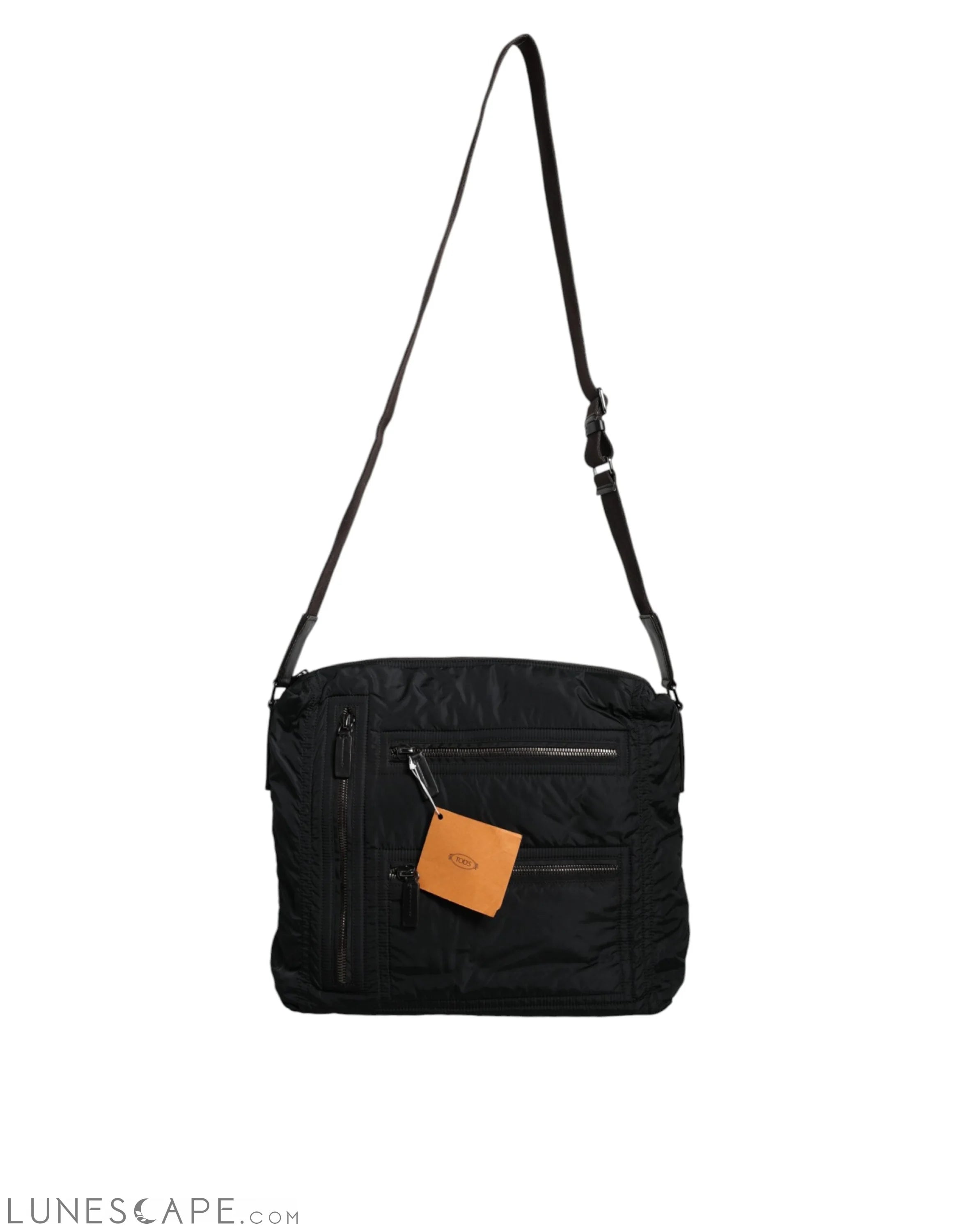 Tod's Black Canvas Pockets Crossbody Strap Shoulder Bag LUNESCAPE