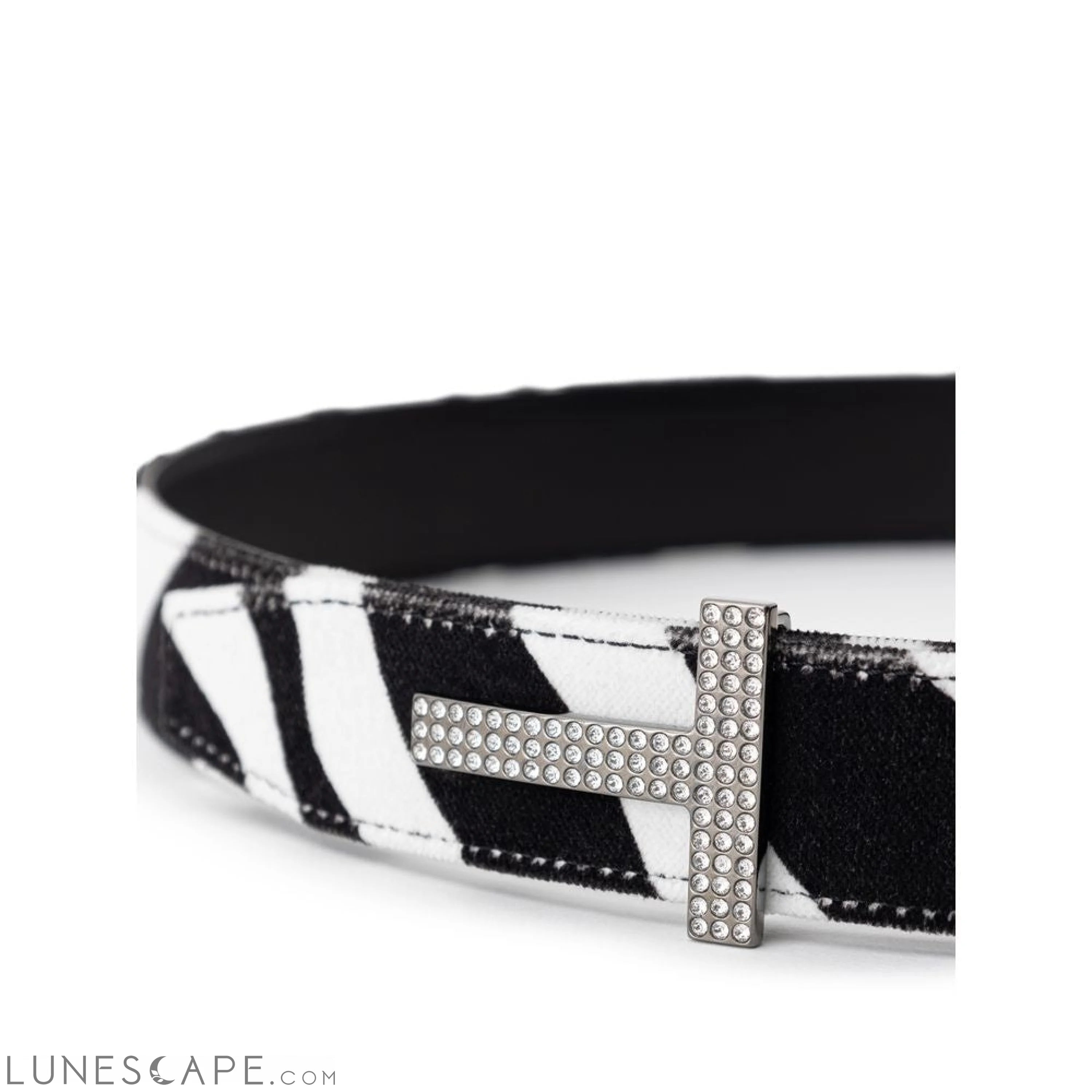 Tom Ford Black And White Leather Belt LUNESCAPE