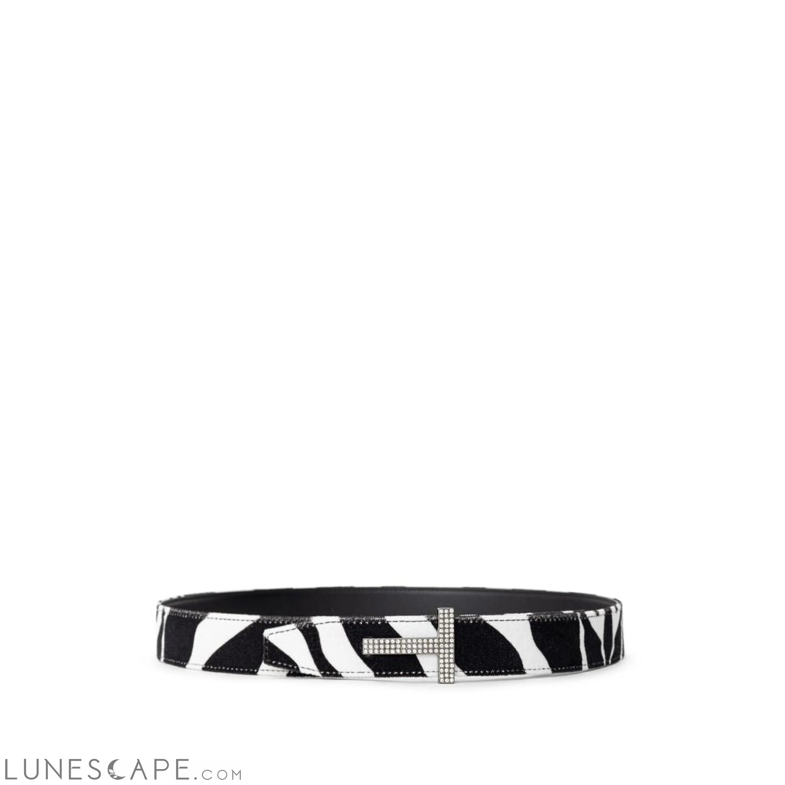 Tom Ford Black And White Leather Belt LUNESCAPE