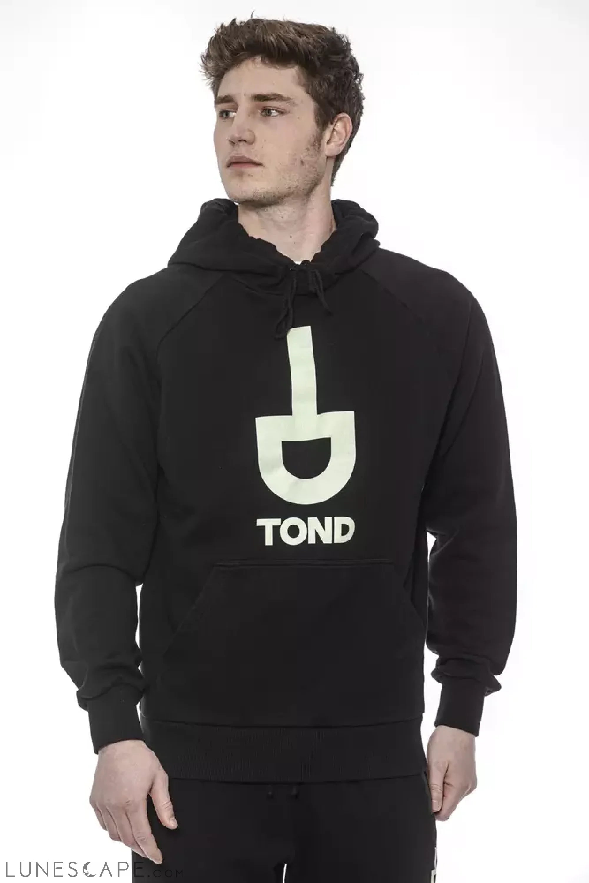 Tond Black Cotton Men Sweatshirt LUNESCAPE