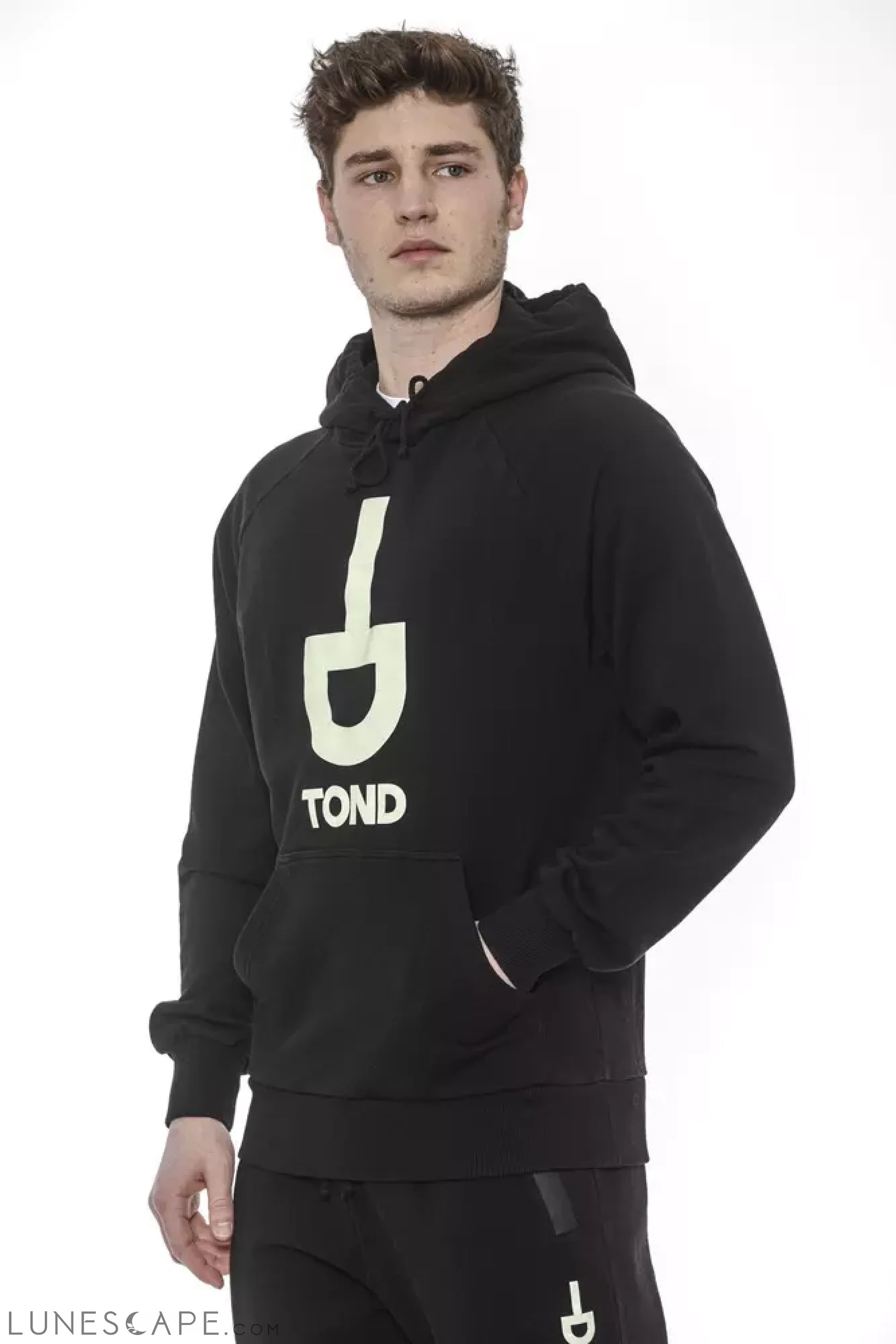 Tond Black Cotton Men Sweatshirt LUNESCAPE