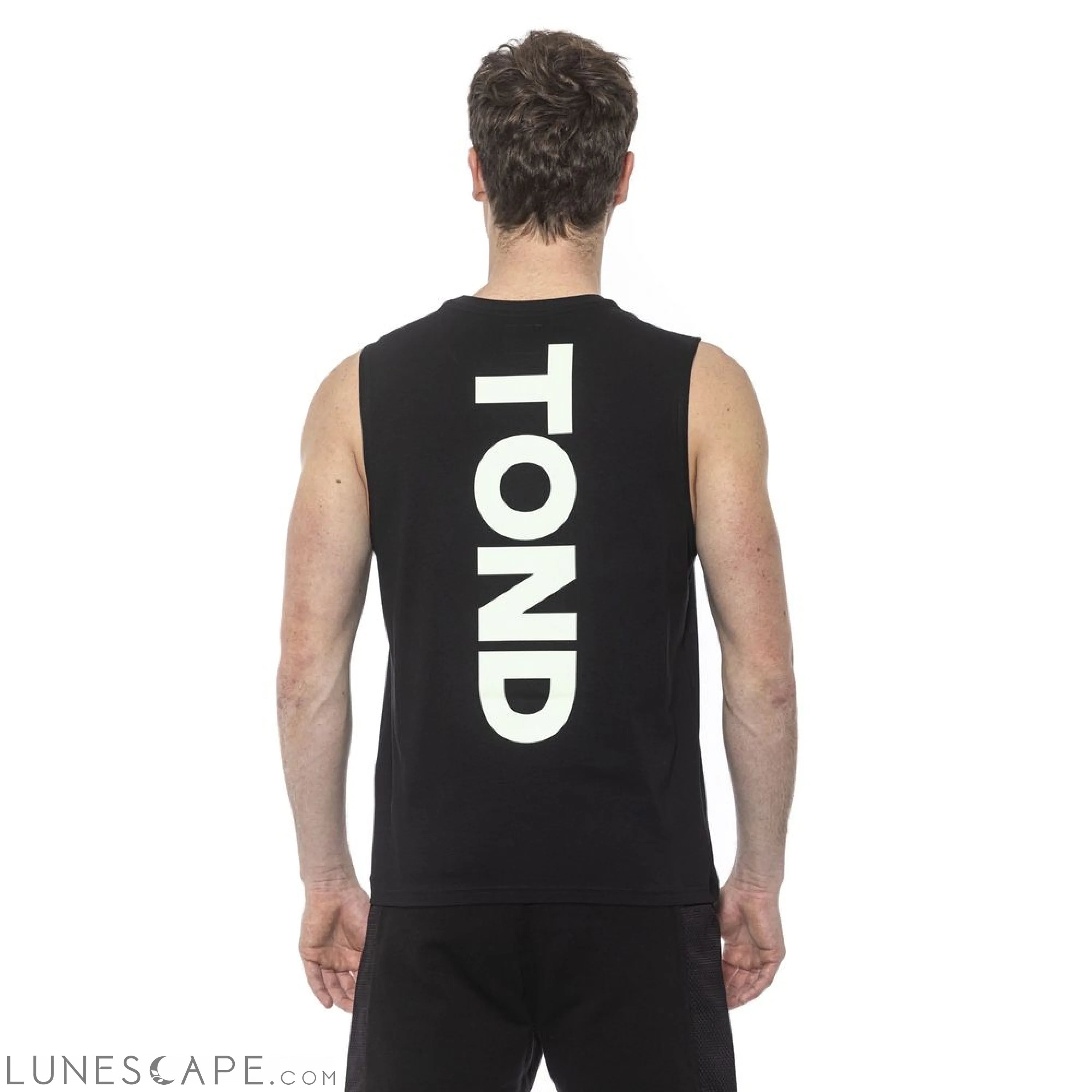 Tond Black Cotton Men's Tank Top LUNESCAPE