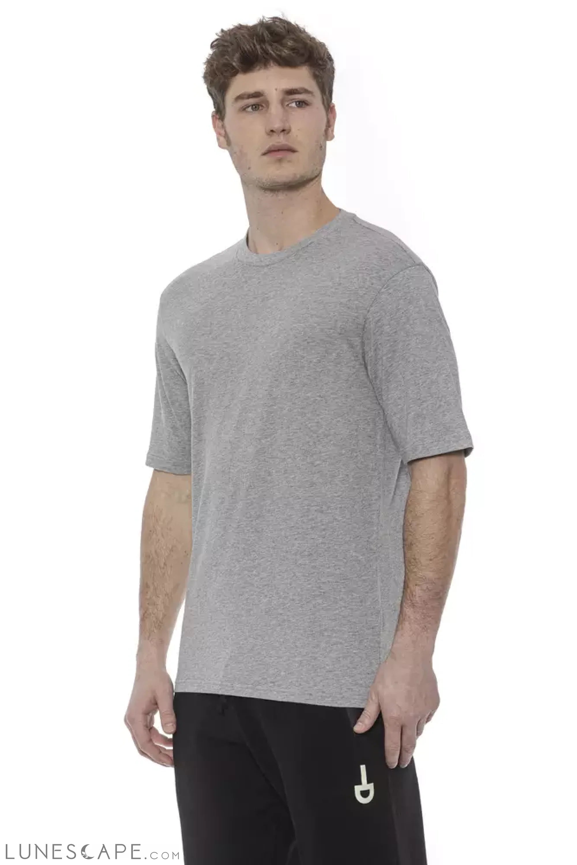 Tond Gray Cotton Men T-Shirt LUNESCAPE