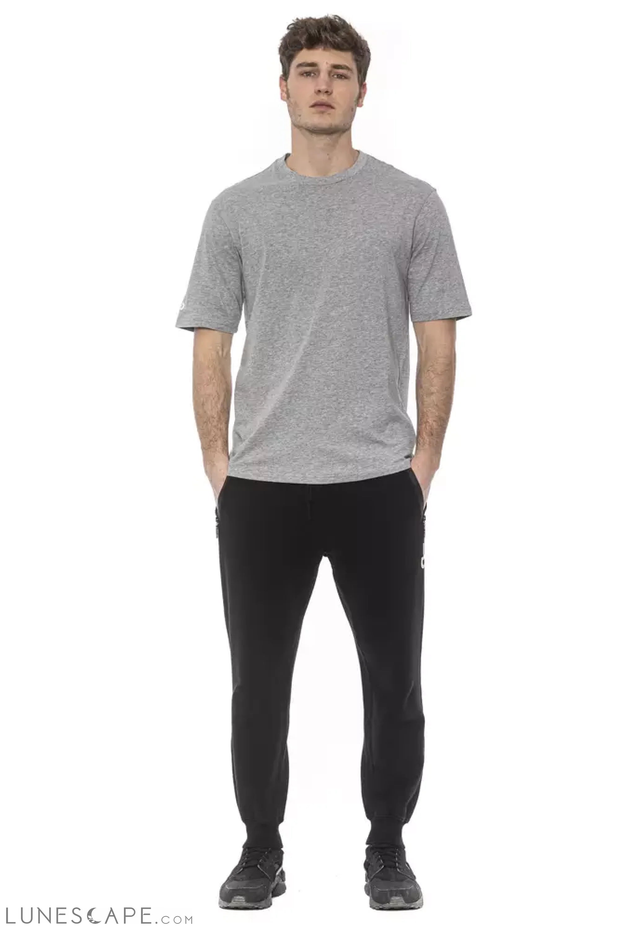 Tond Gray Cotton Men T-Shirt LUNESCAPE