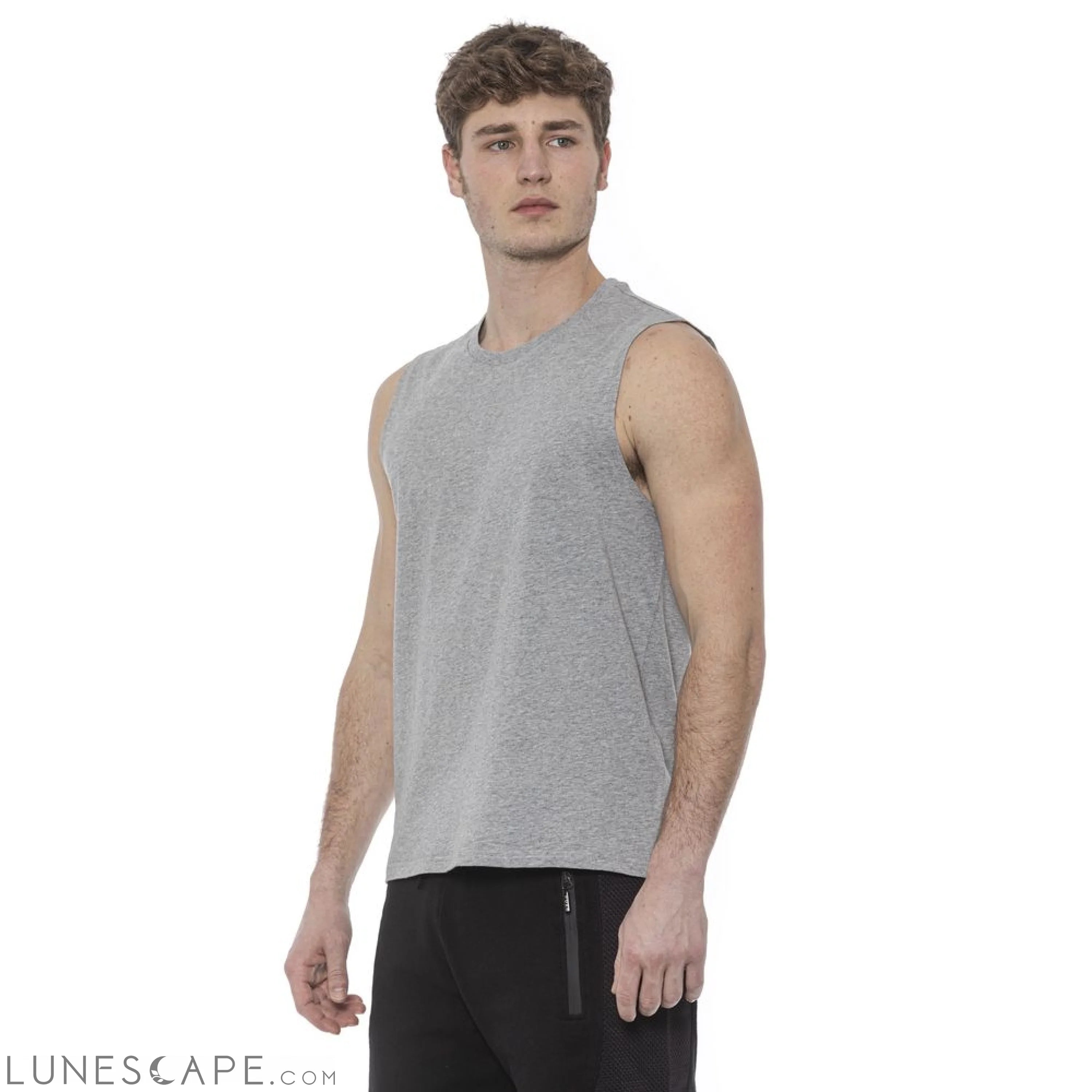 Tond Gray Cotton Men's Tank Top LUNESCAPE