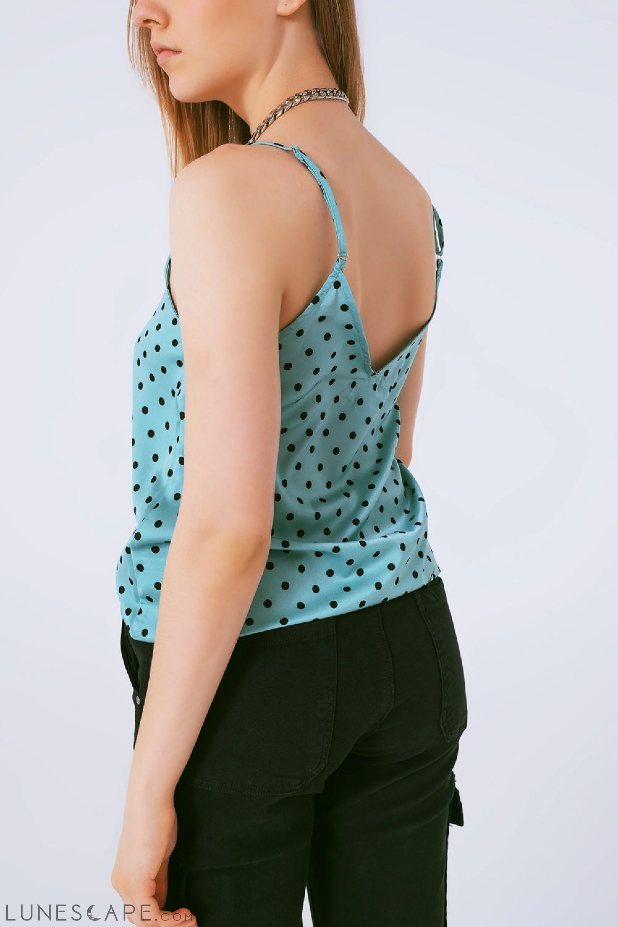 Top in Polka Dot Green LUNESCAPE