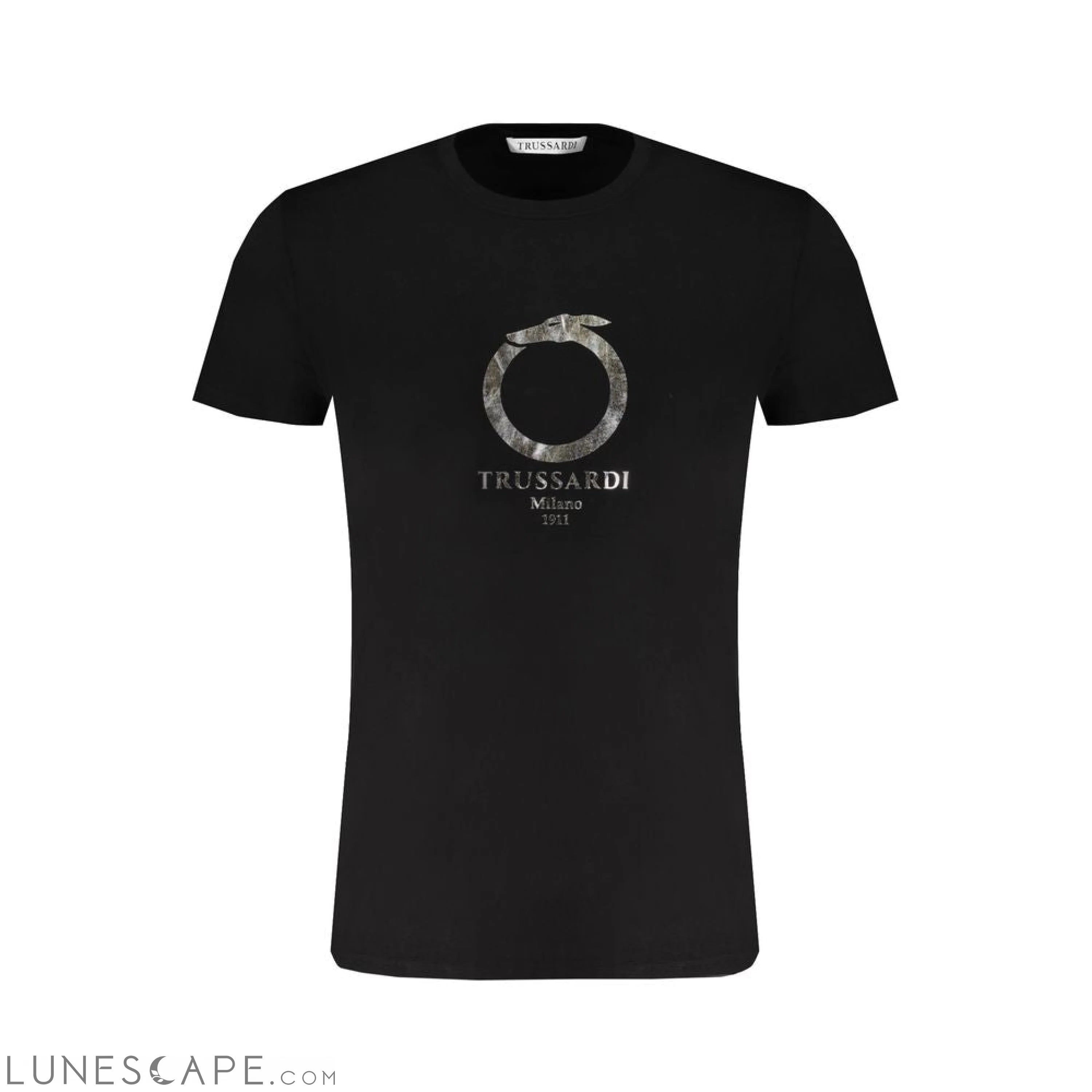 Trussardi Black Cotton T-Shirt LUNESCAPE