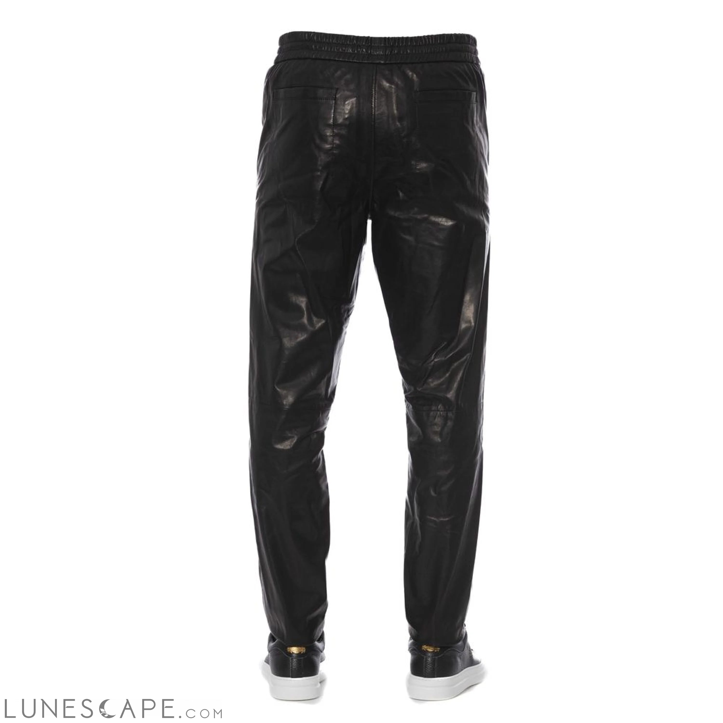 Trussardi Black Leather Men's Trouser LUNESCAPE