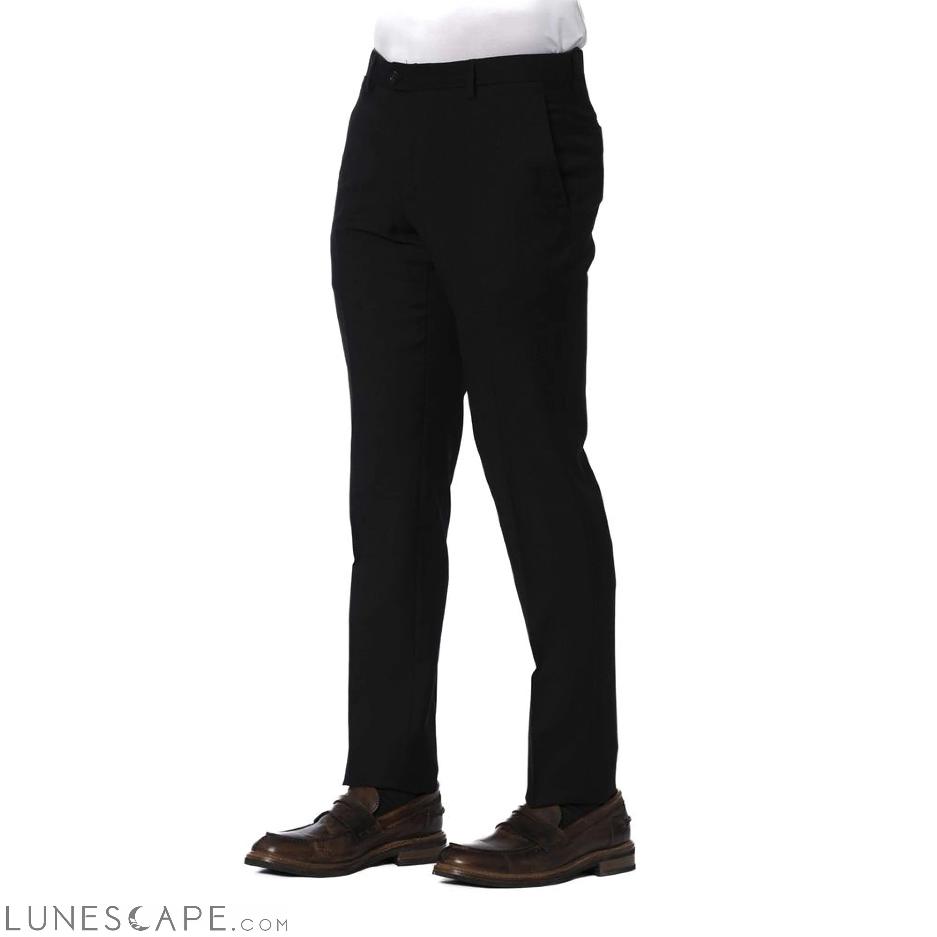 Trussardi Black Wool Men Pants LUNESCAPE