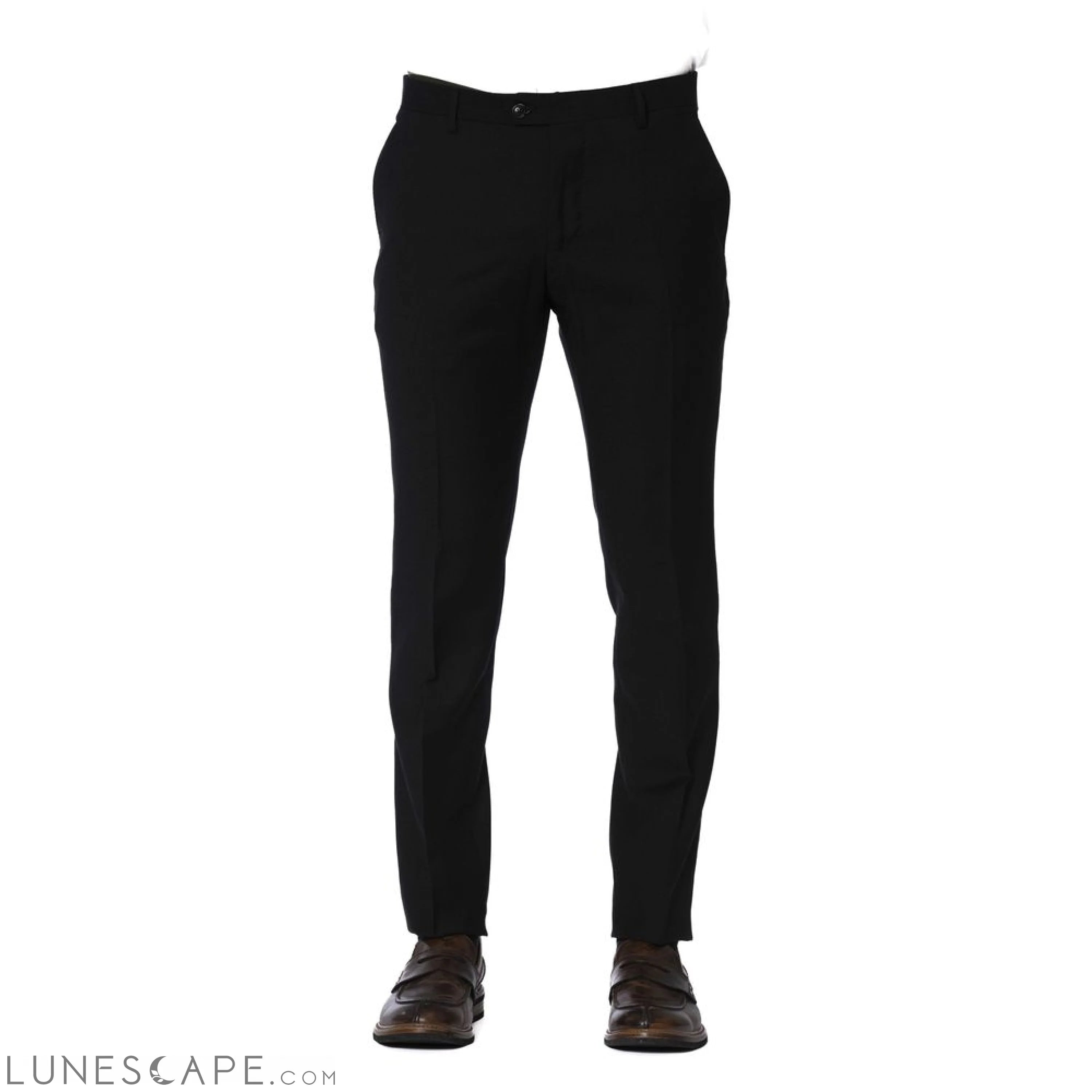 Trussardi Black Wool Men Pants LUNESCAPE