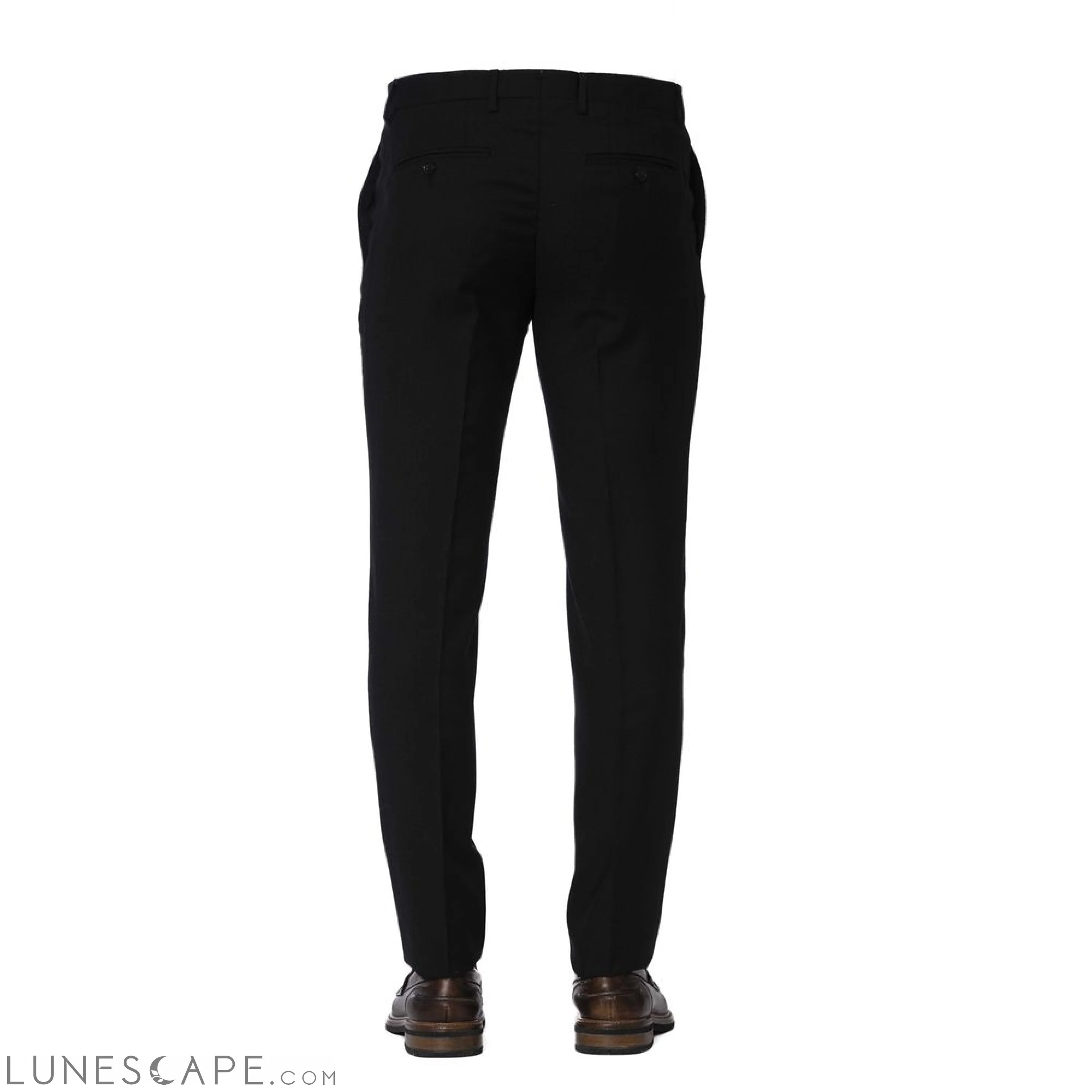 Trussardi Black Wool Men Pants LUNESCAPE