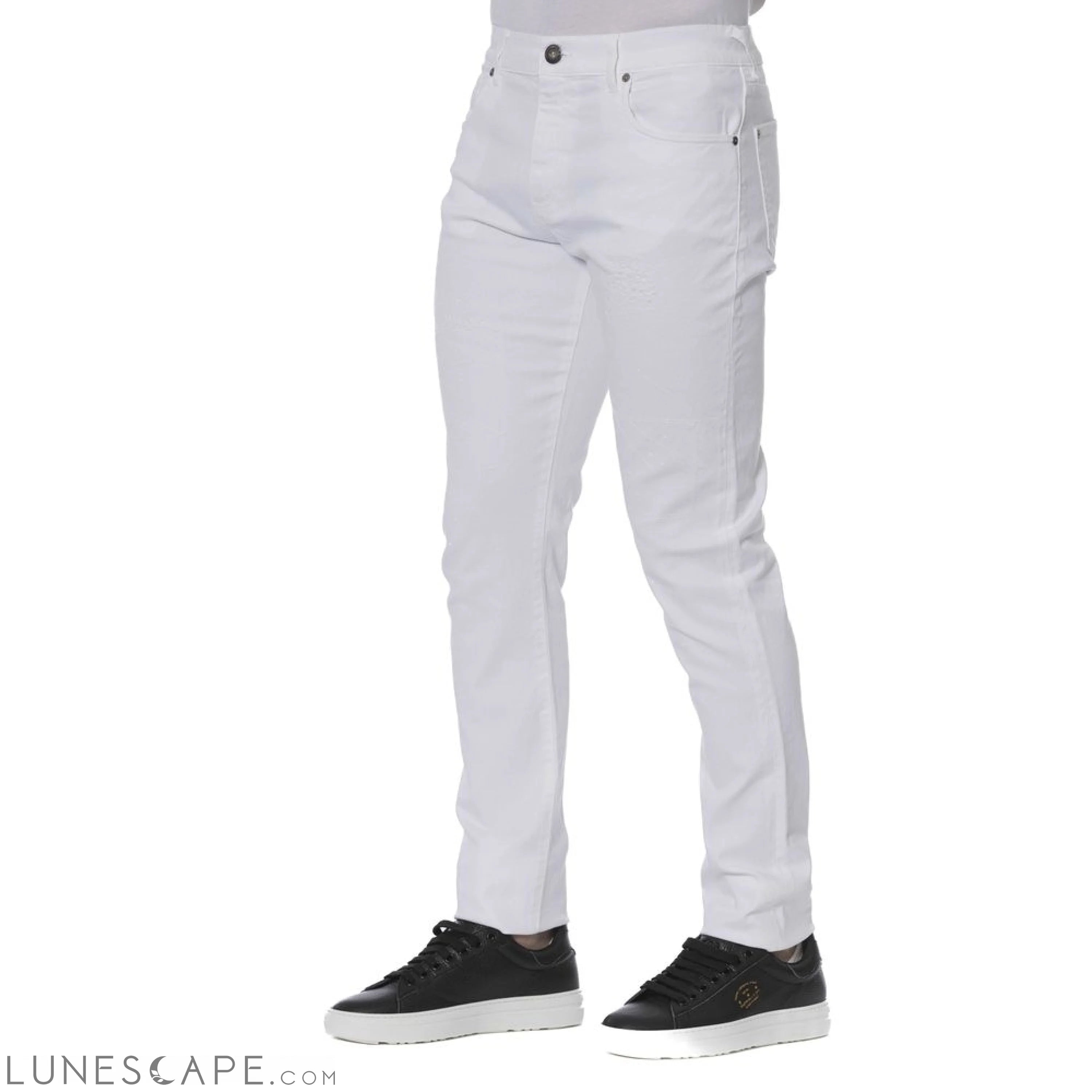 Trussardi Jeans White Cotton Men's Jeans LUNESCAPE