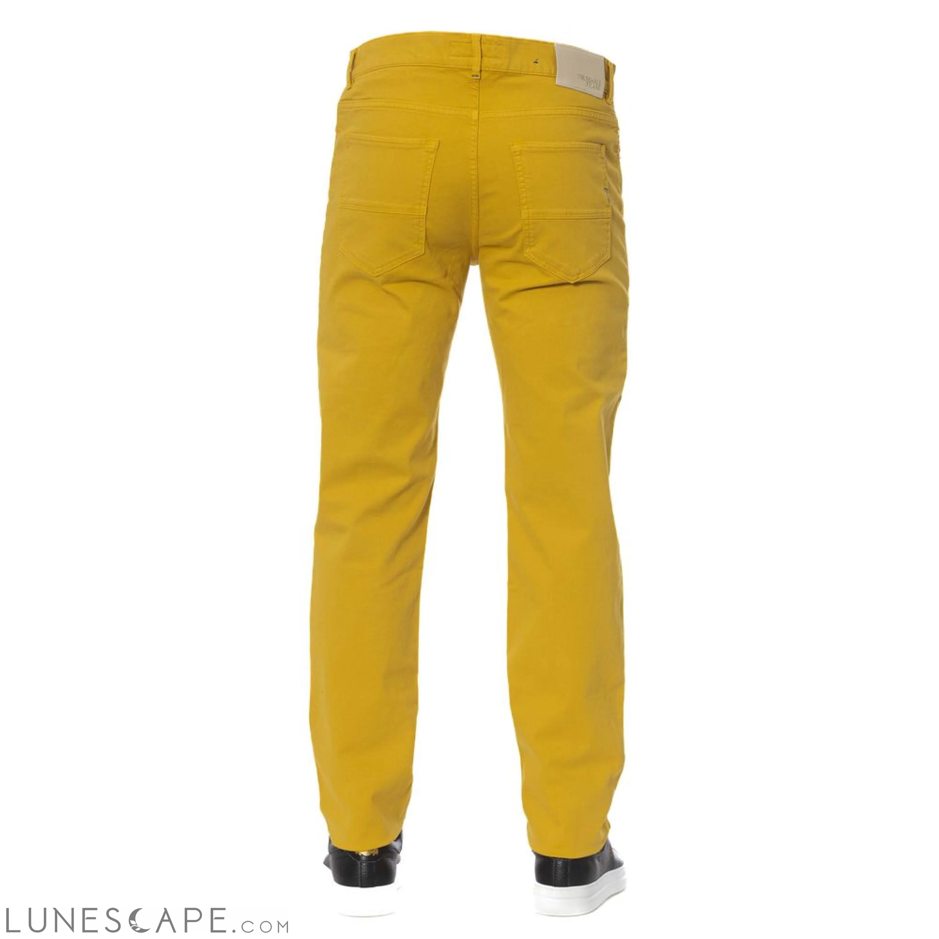 Trussardi Jeans Yellow Cotton Men Pant LUNESCAPE