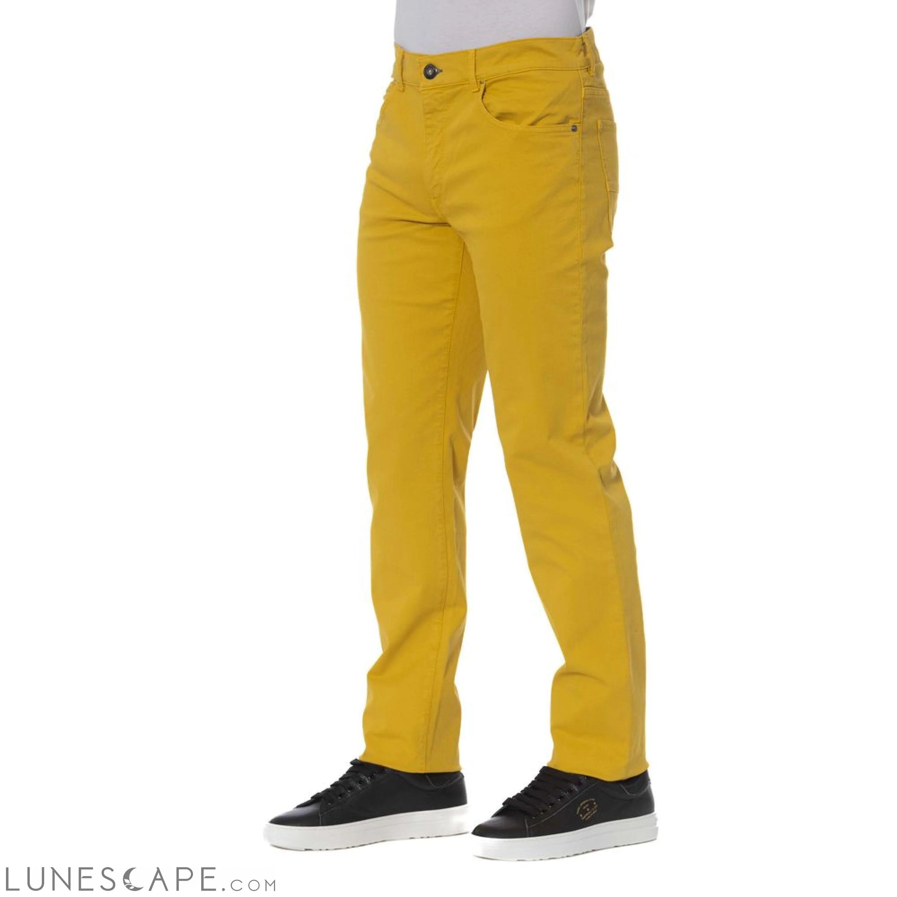 Trussardi Jeans Yellow Cotton Men Pant LUNESCAPE