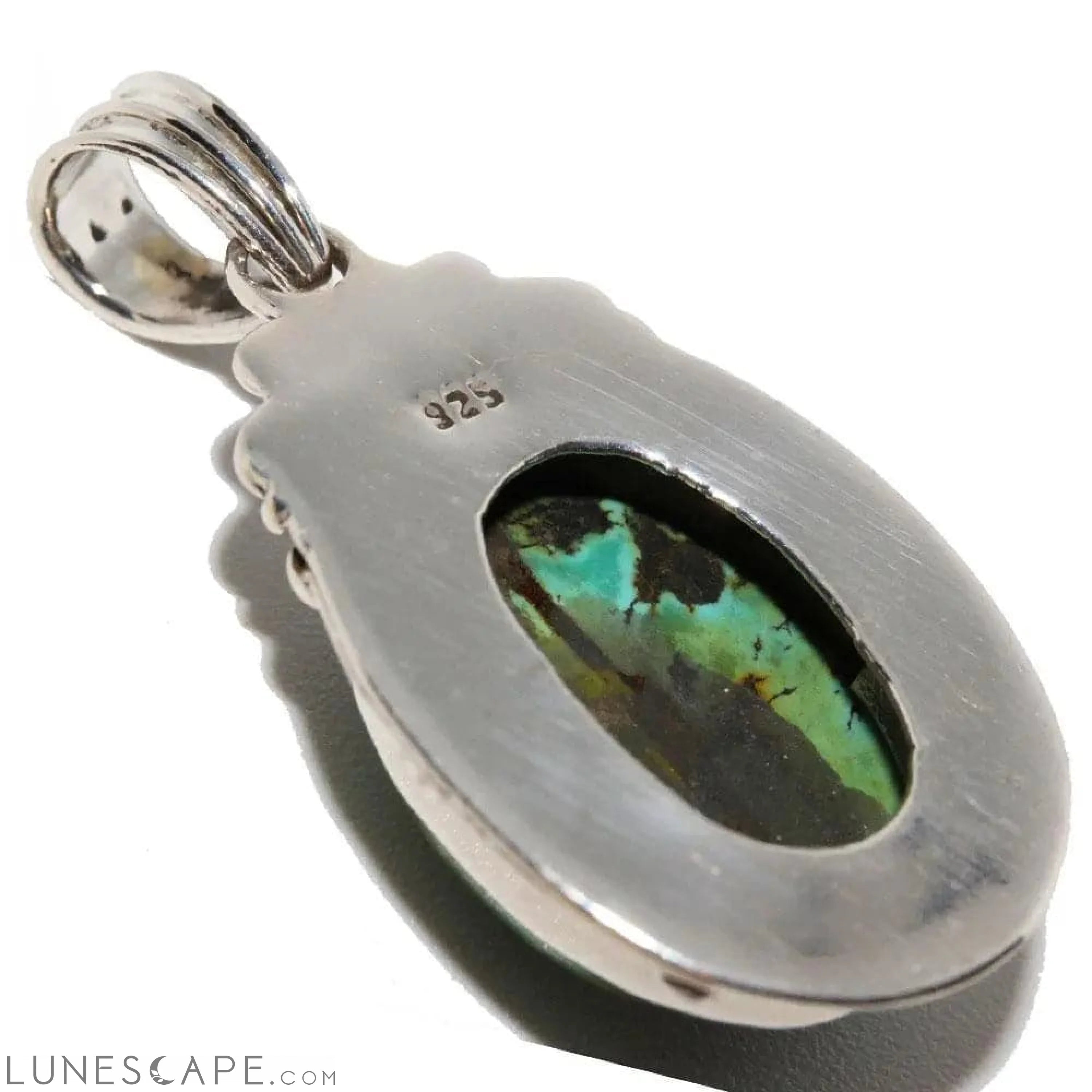 Turquoise Cabochon Pendant in Sterling Silver LUNESCAPE