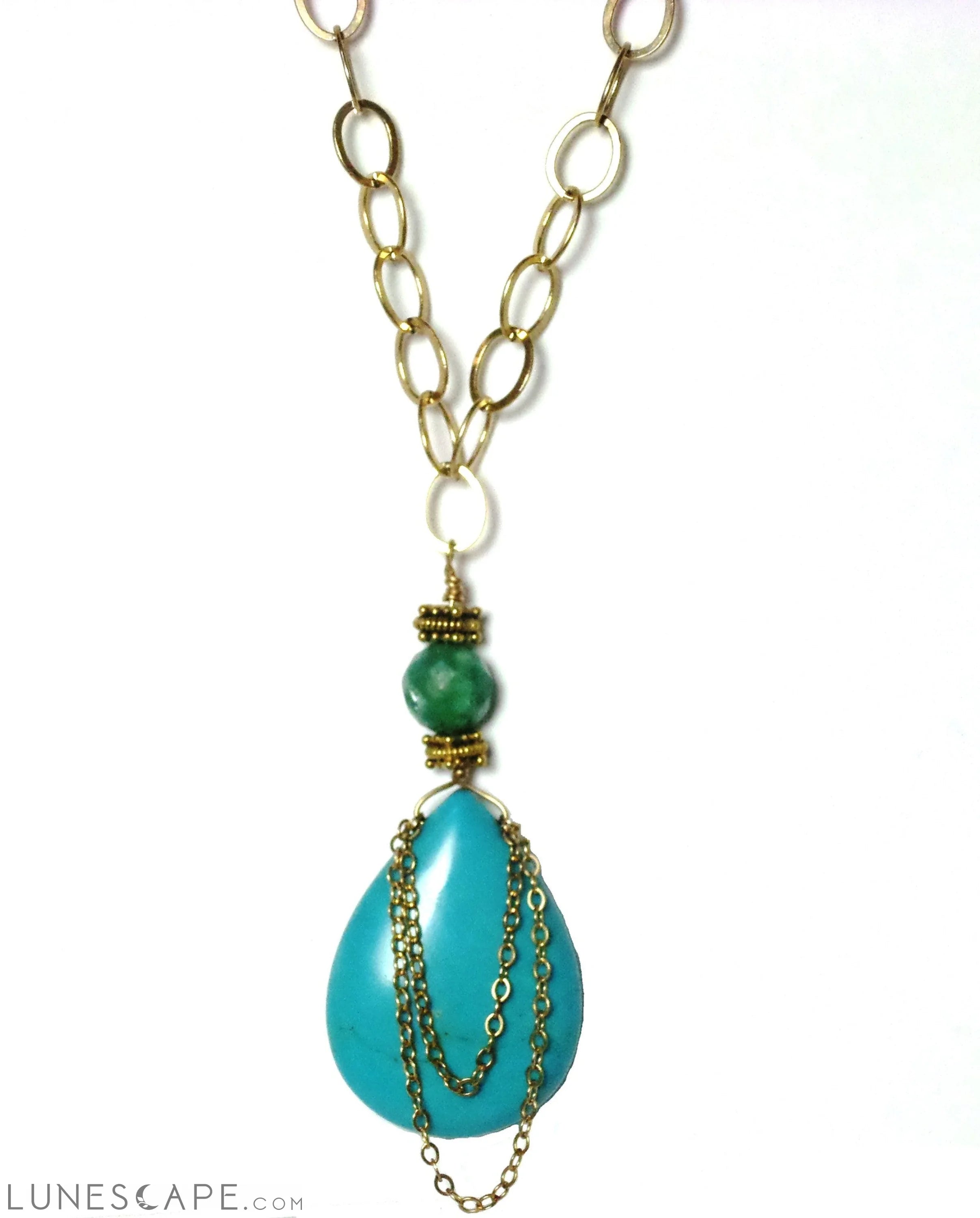 Turquoise Drop Necklace LUNESCAPE