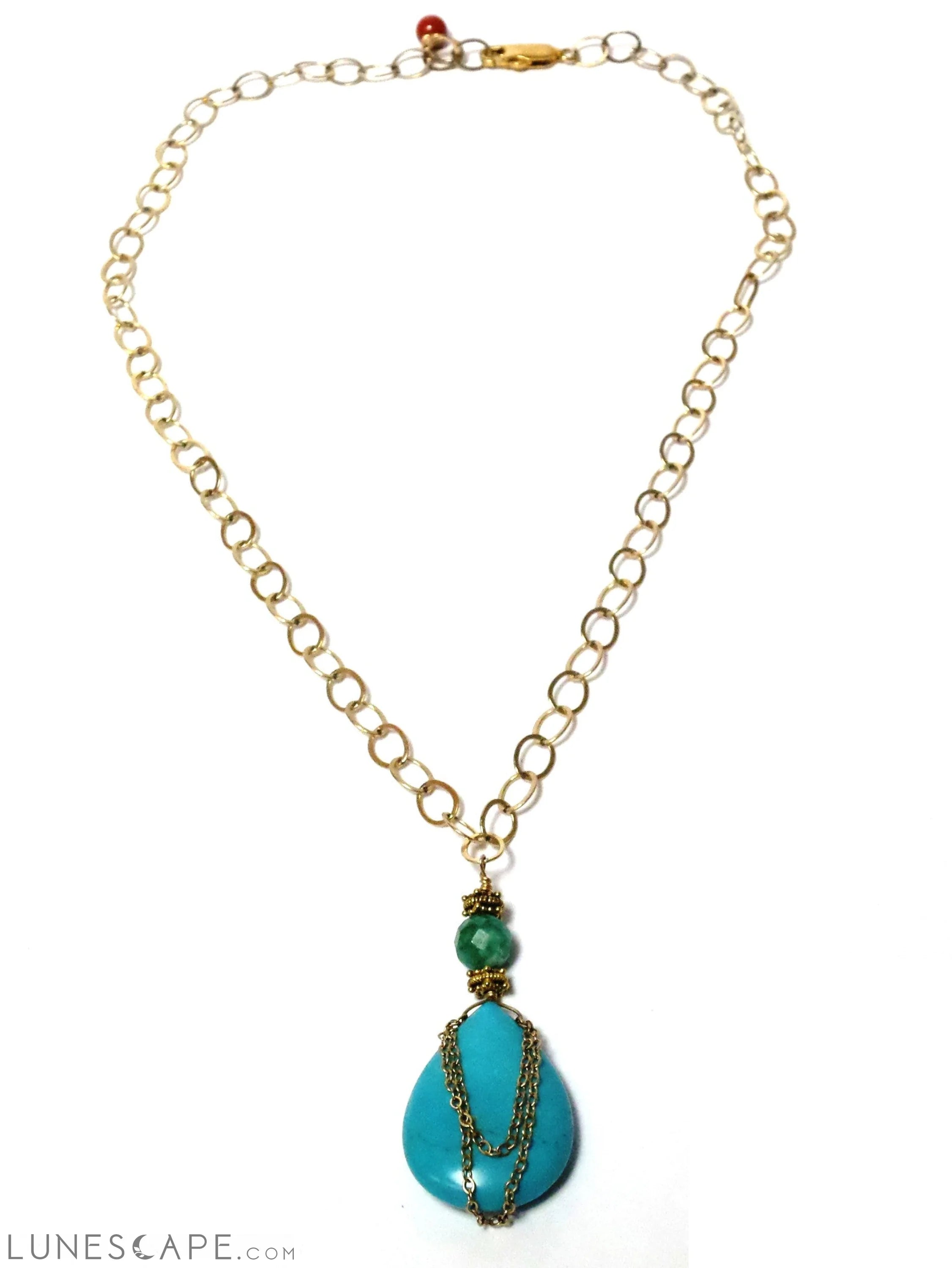 Turquoise Drop Necklace LUNESCAPE