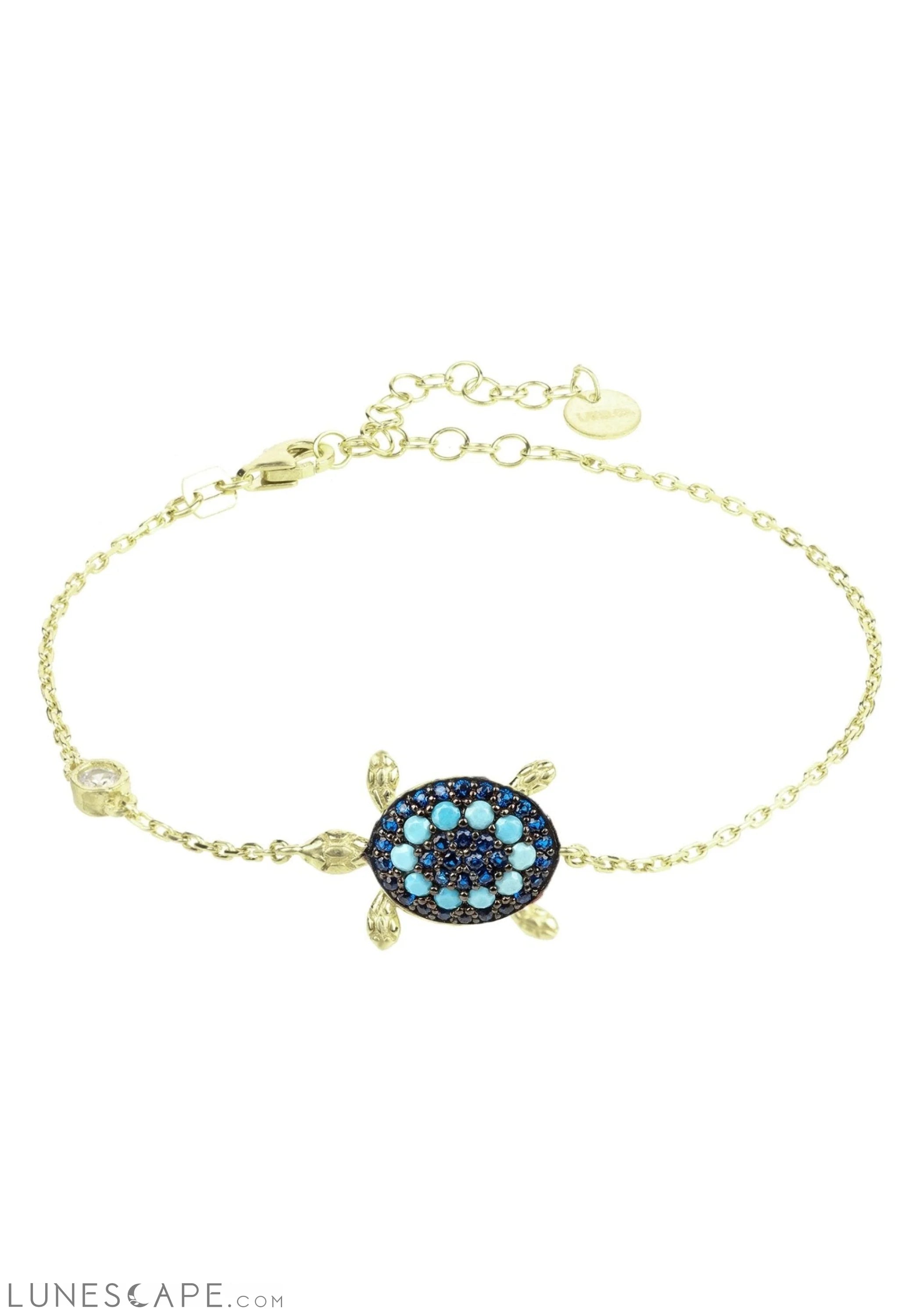 Turtle Turquoise Blue Bracelet Gold LUNESCAPE